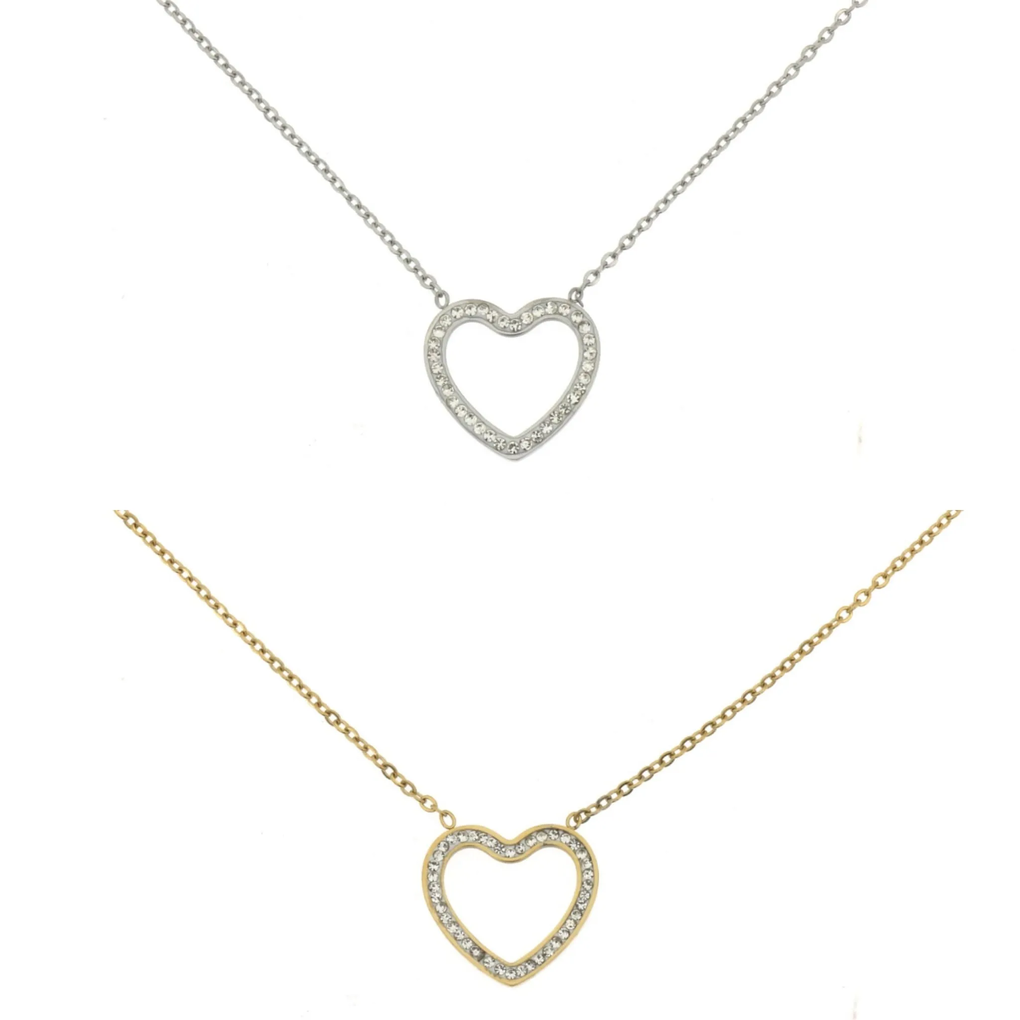 Heart Strass Pendant Chain Jewelry Women Necklace