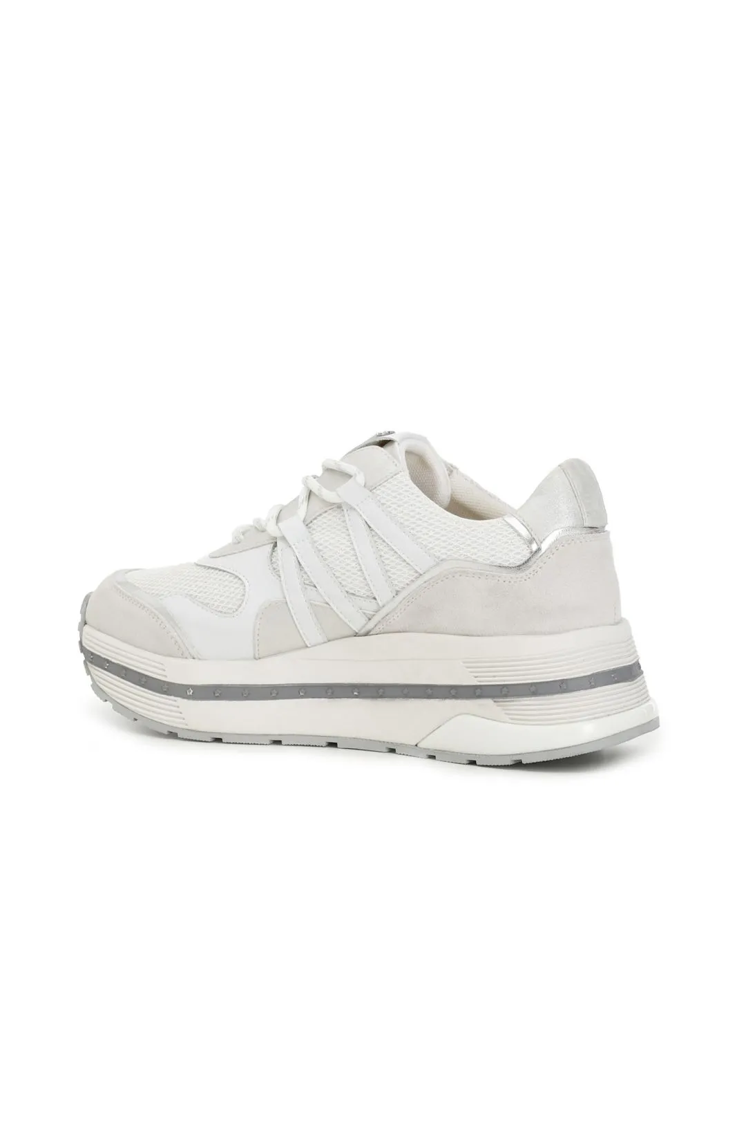 high-top mesh fabric sneakers with laminated inserts
