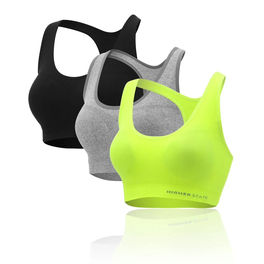 Higher State Seamless Reggiseno sportivo senza cuciture a impatto medio (3 pezzi)- AW21