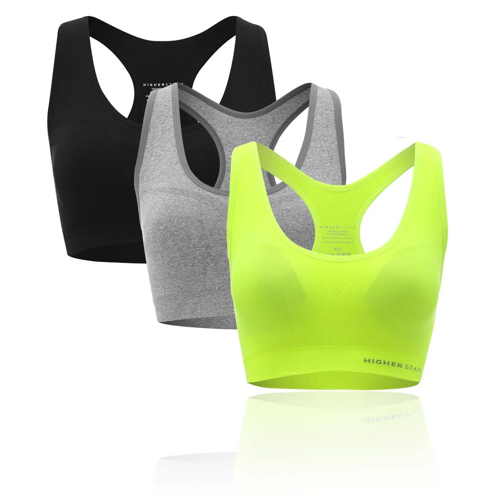 Higher State Seamless Reggiseno sportivo senza cuciture a impatto medio (3 pezzi)- AW21
