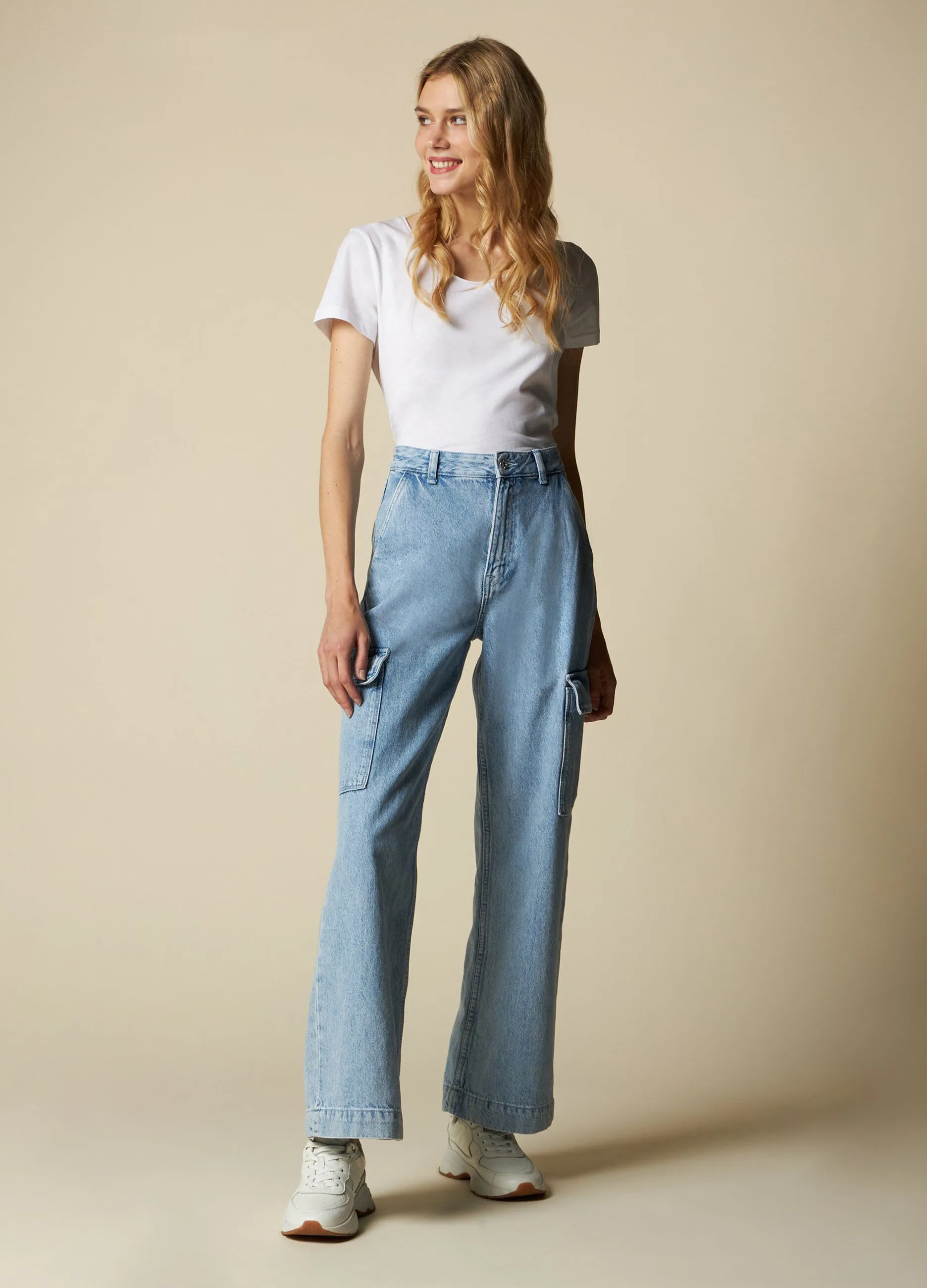 HOLISTIC  Jeans wide leg cargo donna