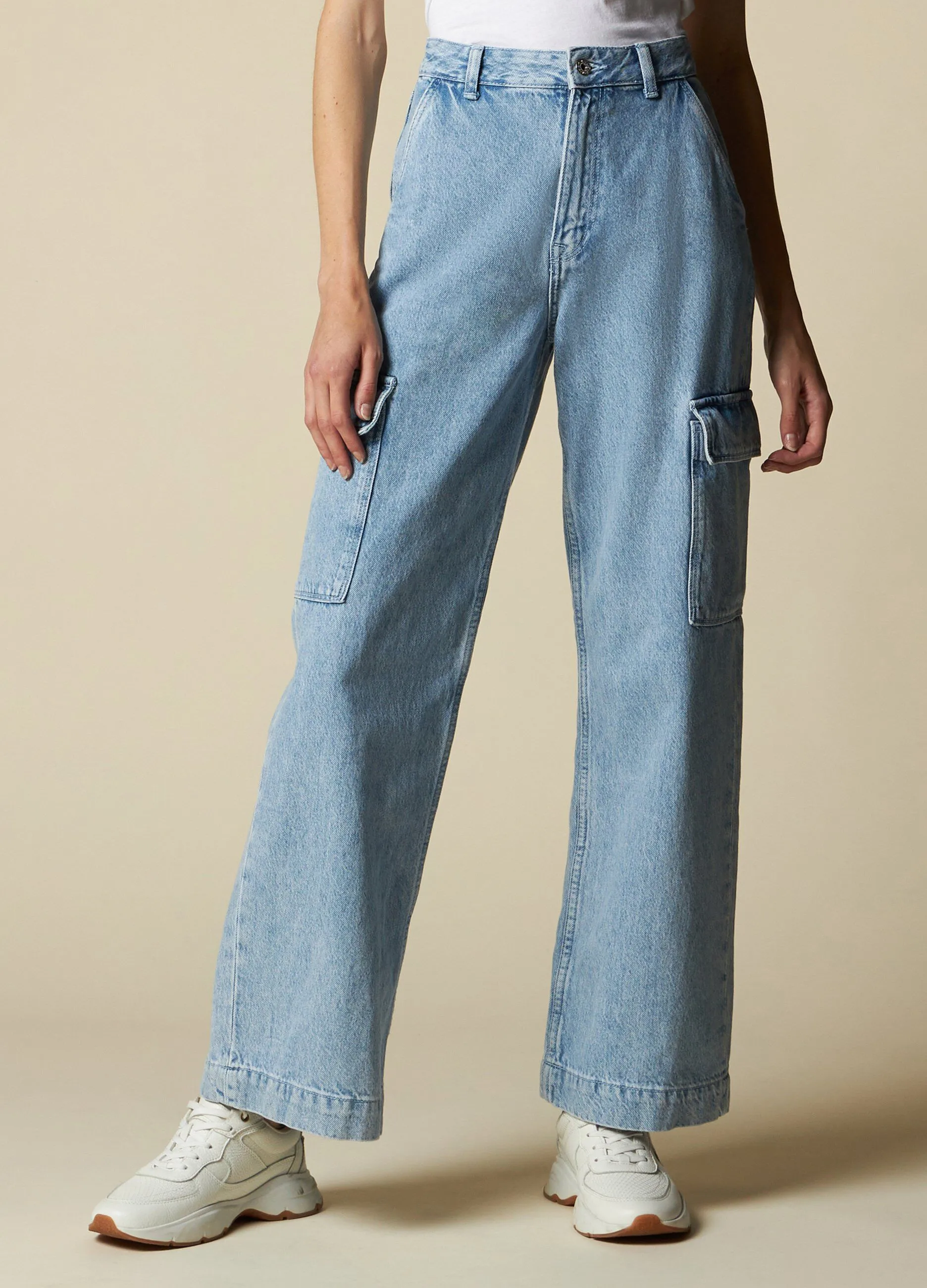 HOLISTIC  Jeans wide leg cargo donna