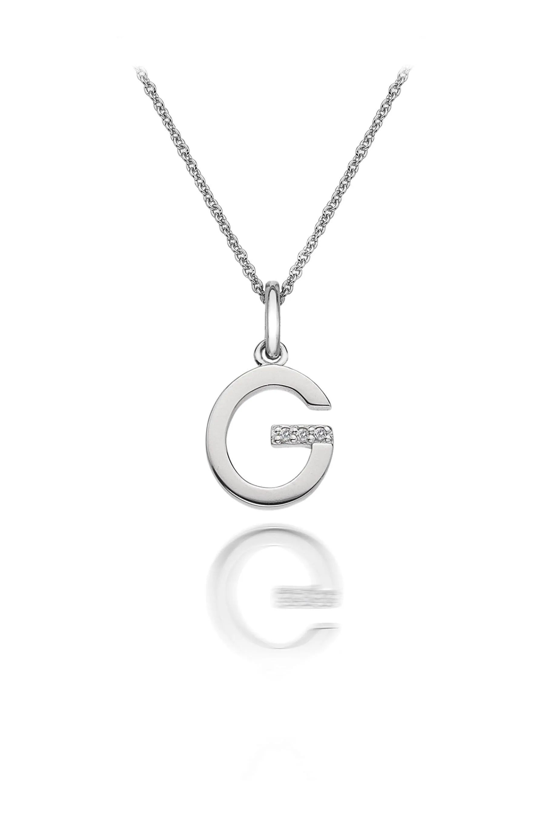 Hot Diamonds - Collana con ciondolo e piccola iniziale argento    