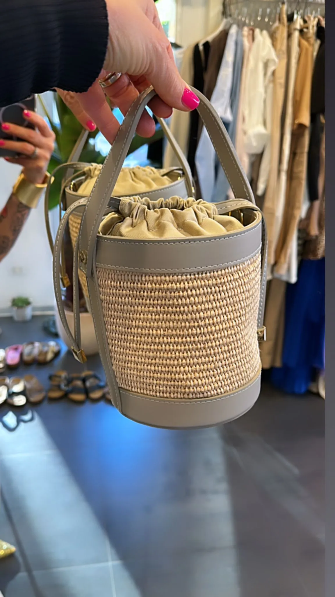 I LOVE BAG - Rafia Tote Bag