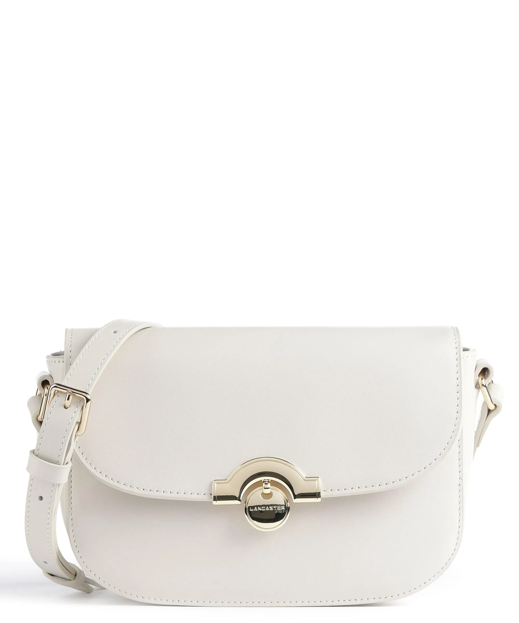Ivory Finely Grained Calfskin Crossbody Bag by Lancaster Paris Médaille
