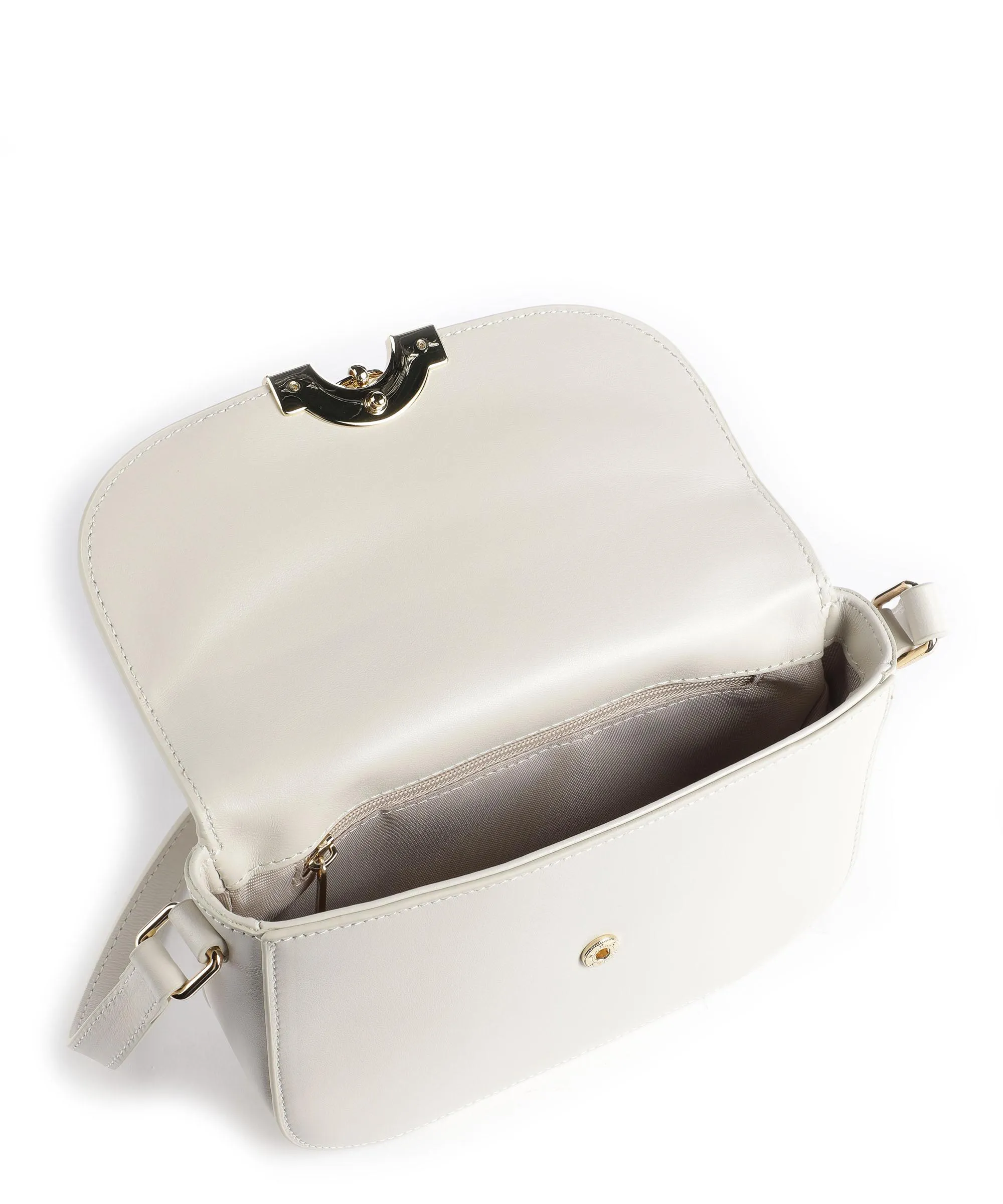 Ivory Finely Grained Calfskin Crossbody Bag by Lancaster Paris Médaille