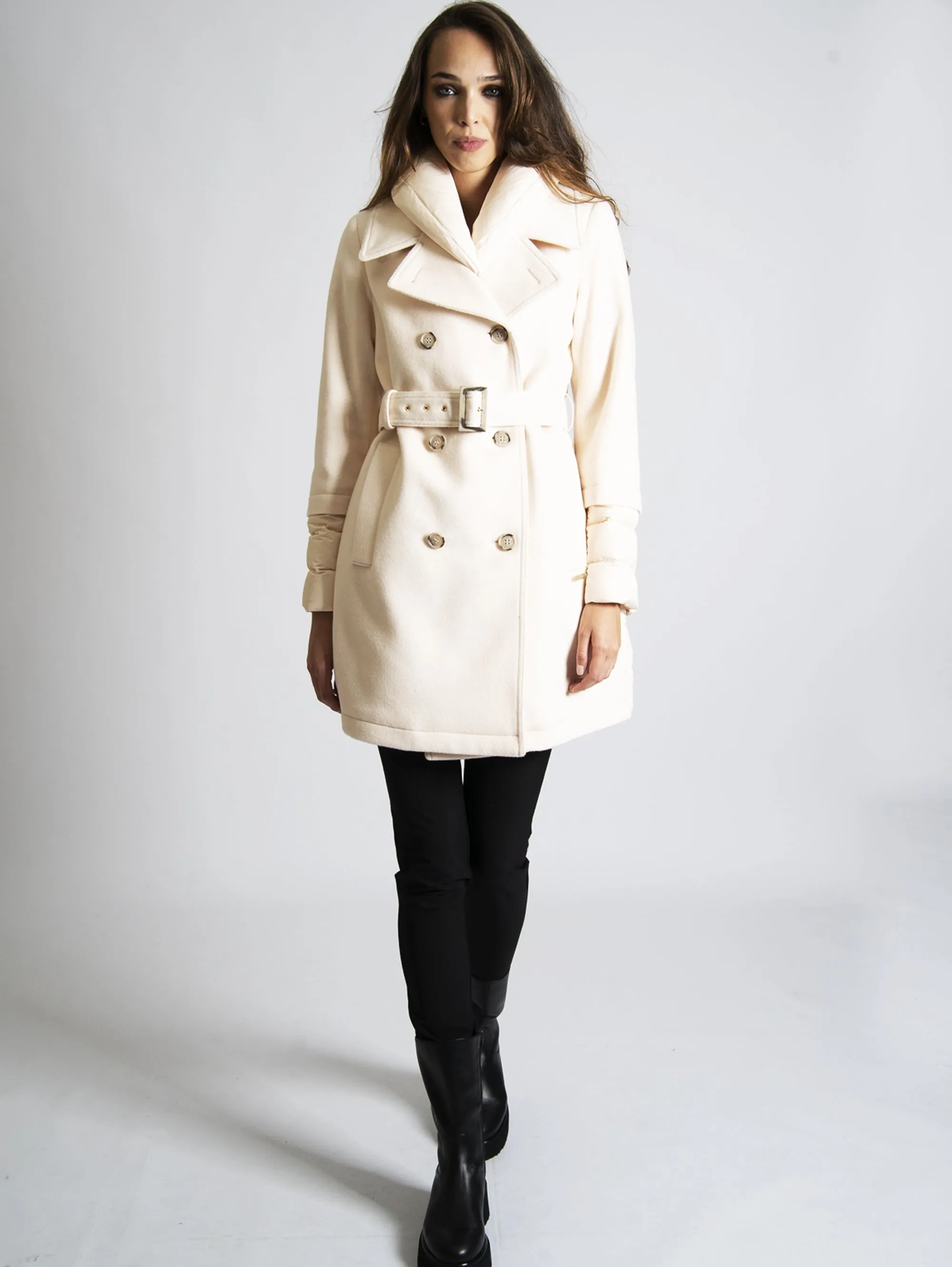 Ivory Hybrid Trench Coat.
