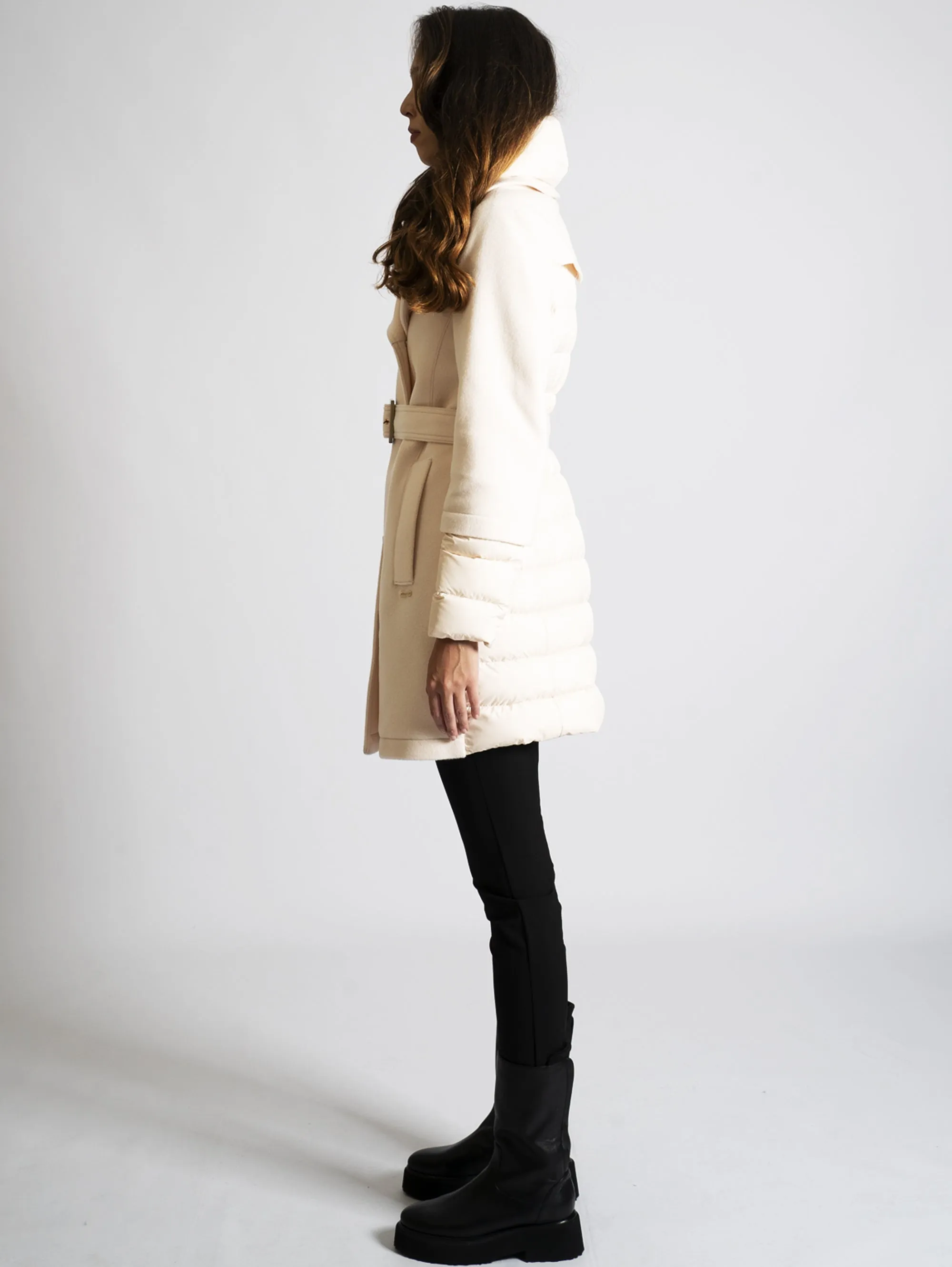 Ivory Hybrid Trench Coat.