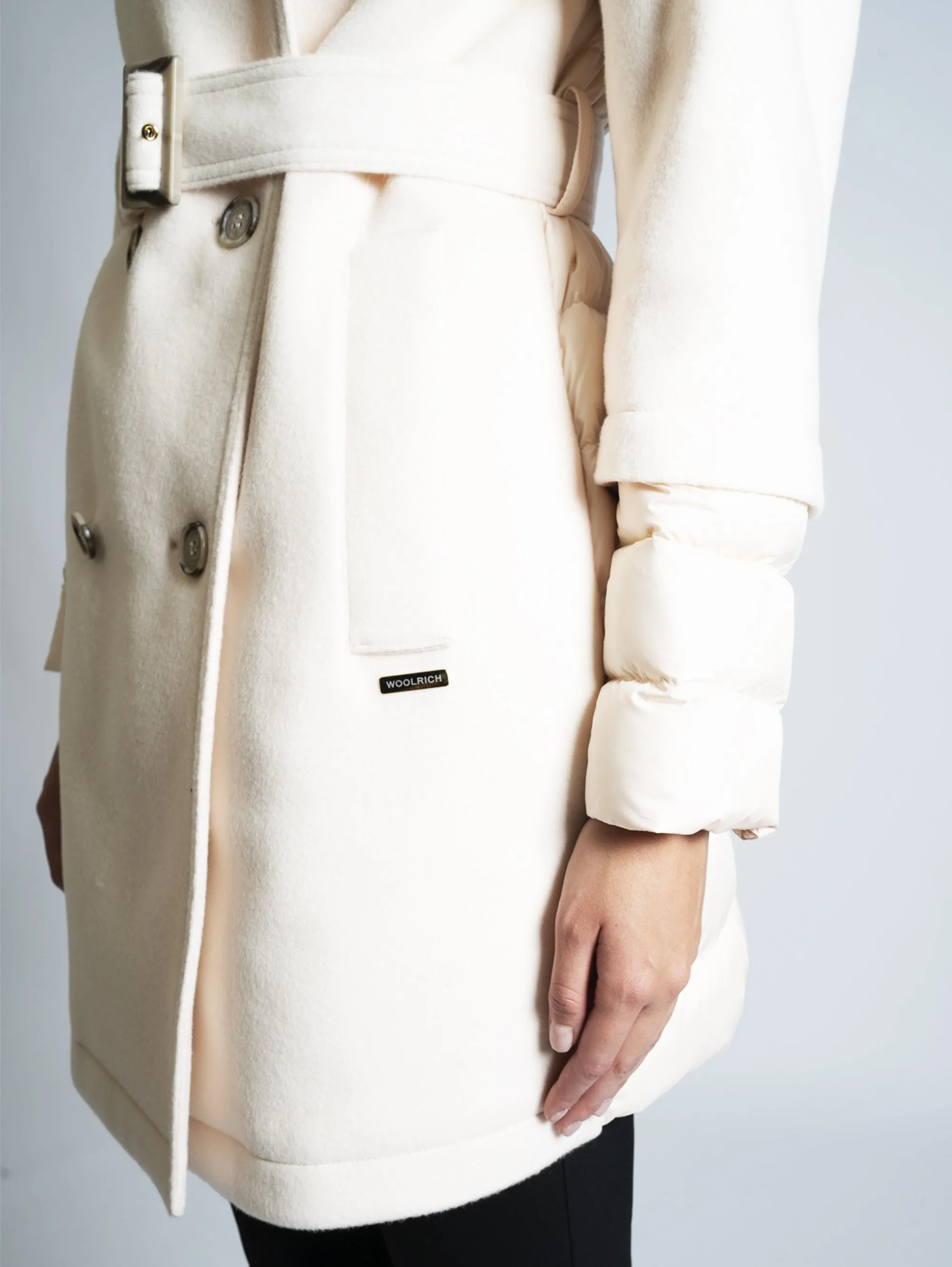Ivory Hybrid Trench Coat.