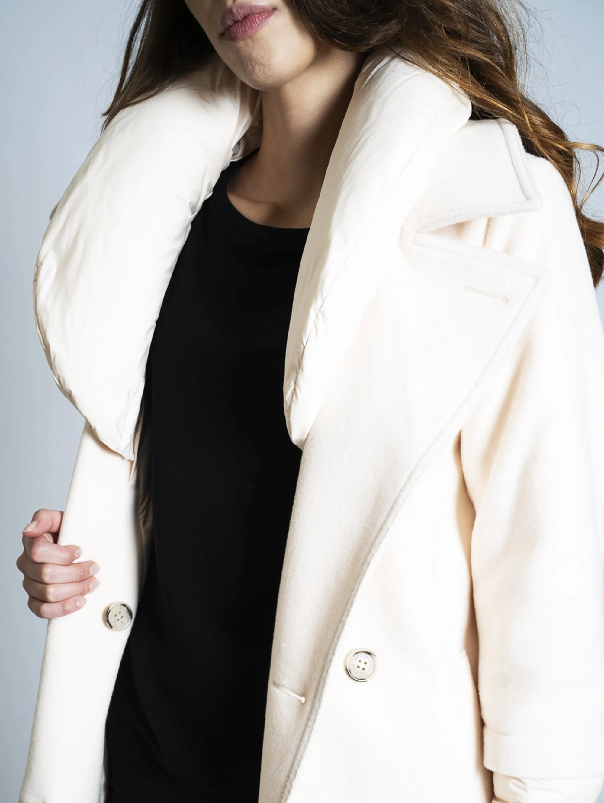 Ivory Hybrid Trench Coat.