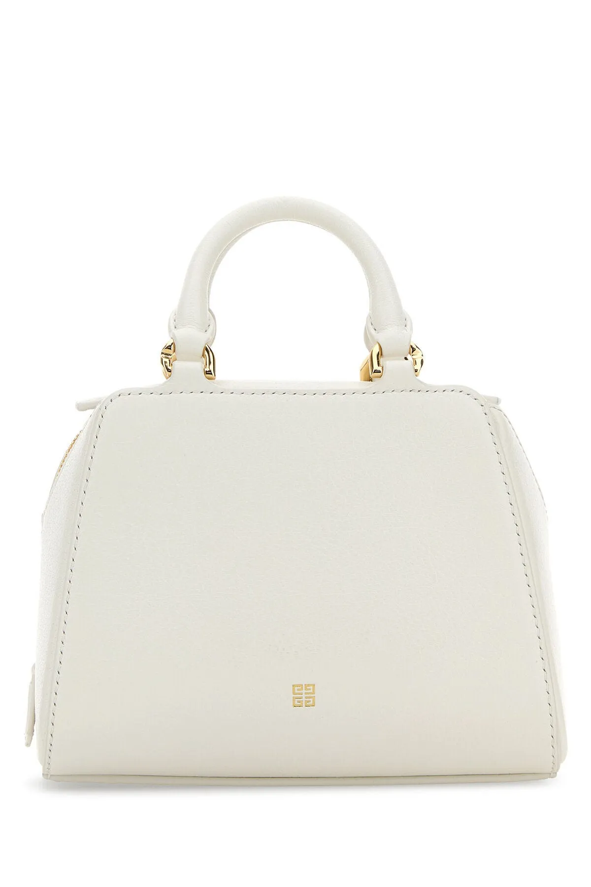 Ivory Leather Nano Antigona Cube Handbag