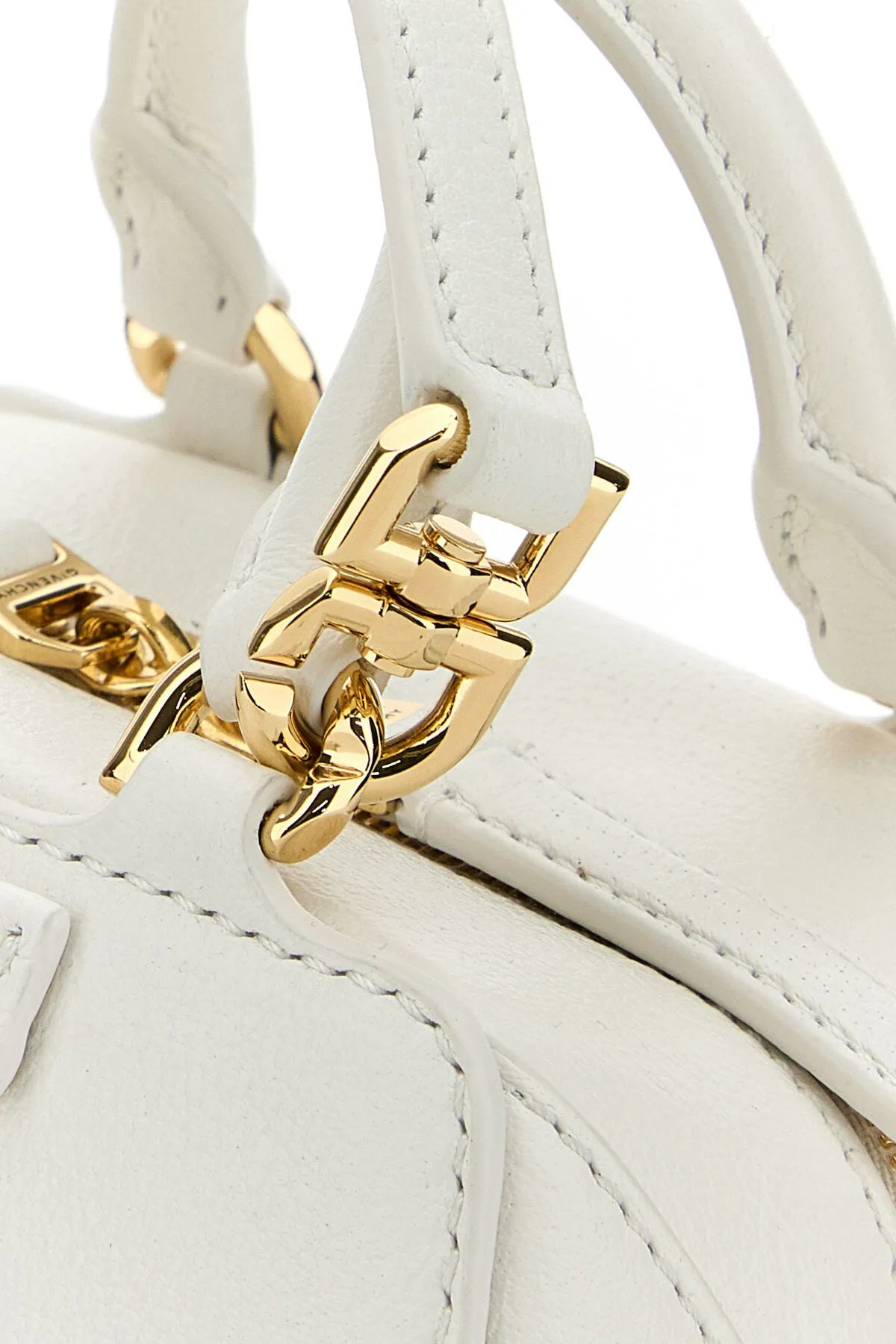 Ivory Leather Nano Antigona Cube Handbag