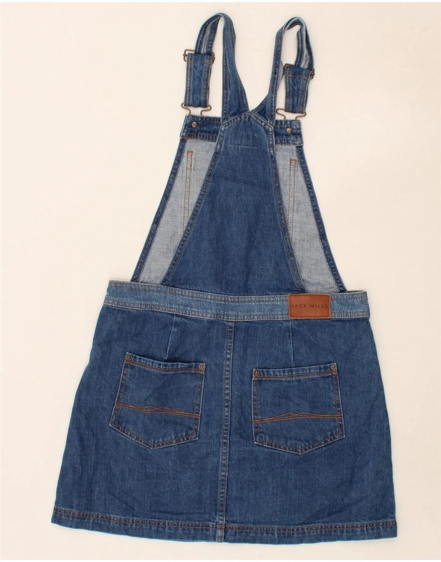 JACK WILLS Womens Dungarees Denim Skirt UK 10 Small W32 Blue Cotton