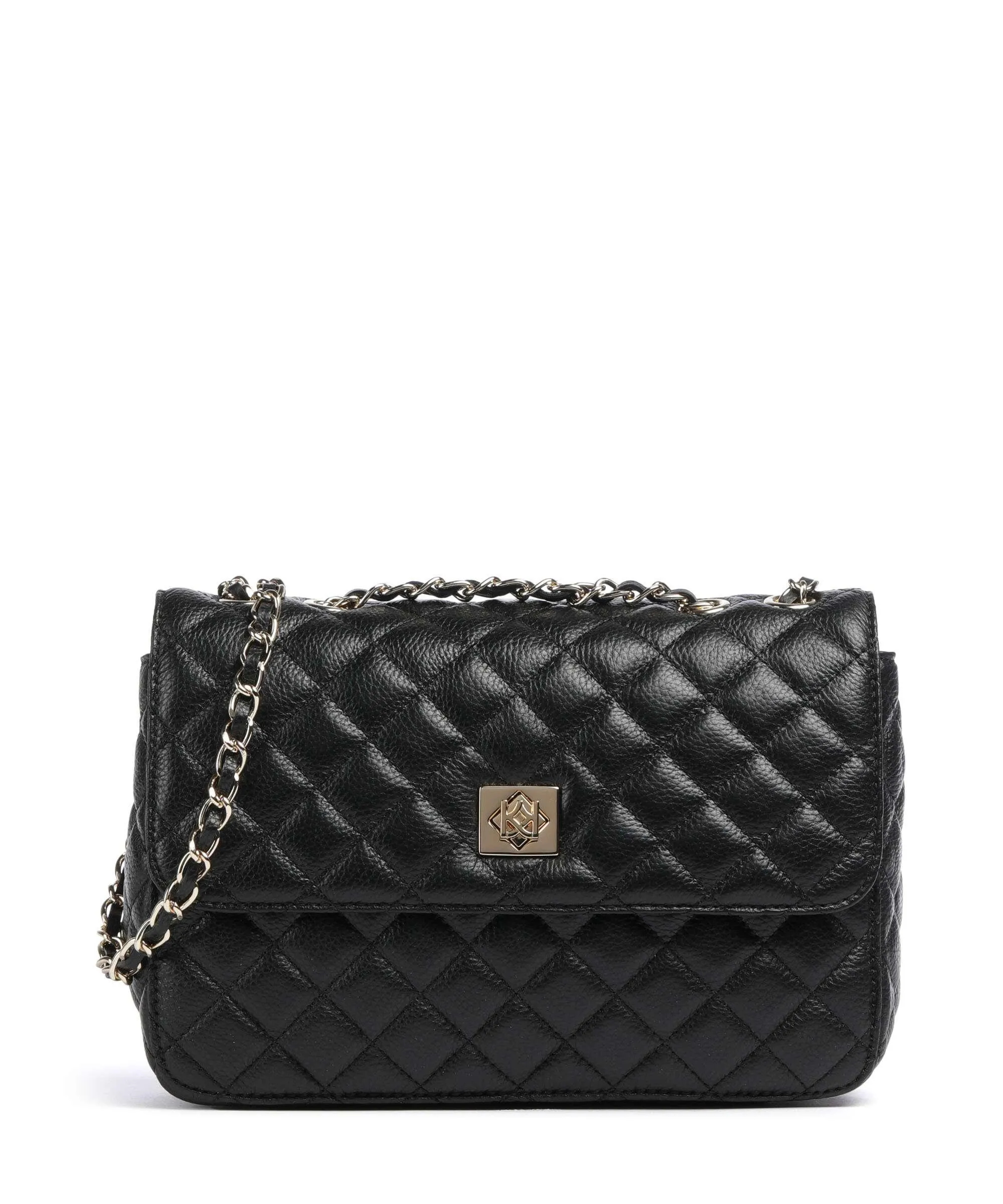 Kazar Vidia Black Grained Cowhide Leather Shoulder Bag
