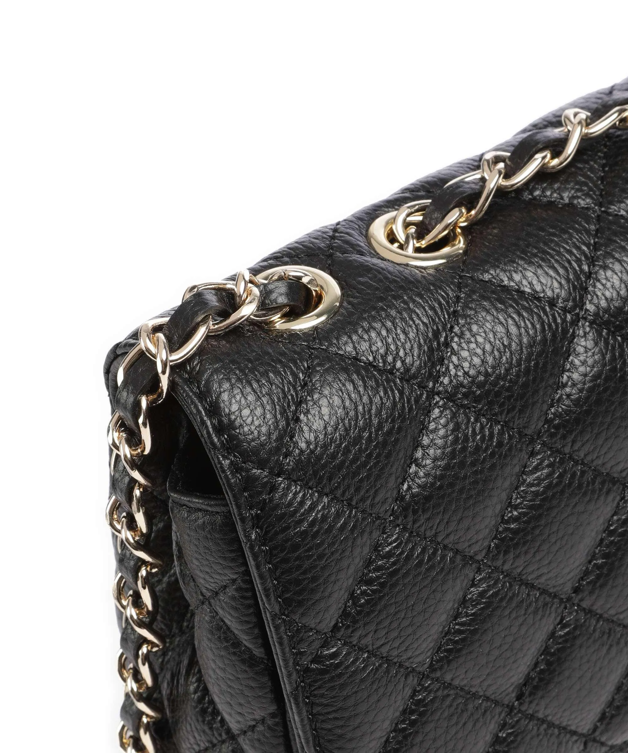 Kazar Vidia Black Grained Cowhide Leather Shoulder Bag
