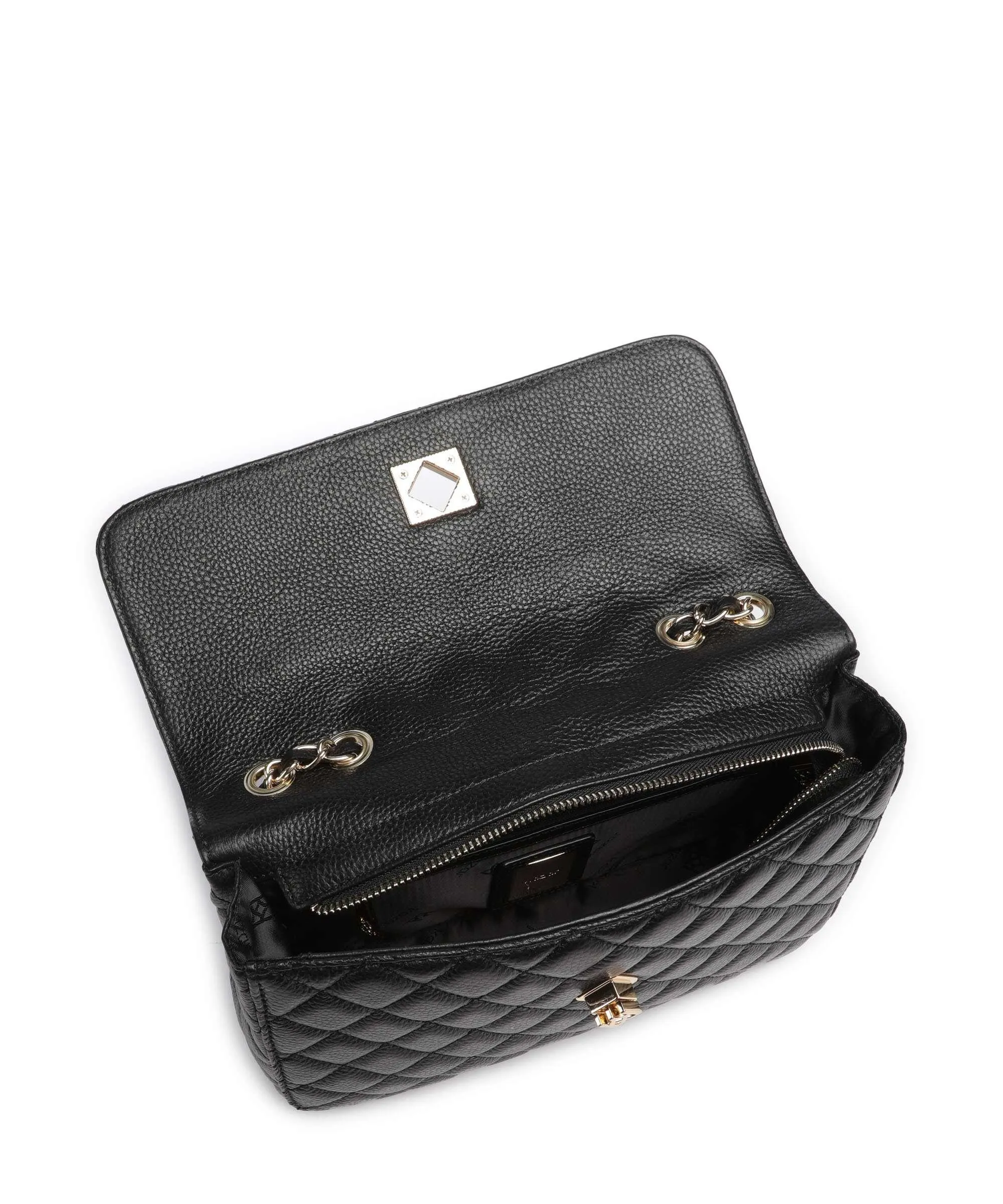 Kazar Vidia Black Grained Cowhide Leather Shoulder Bag