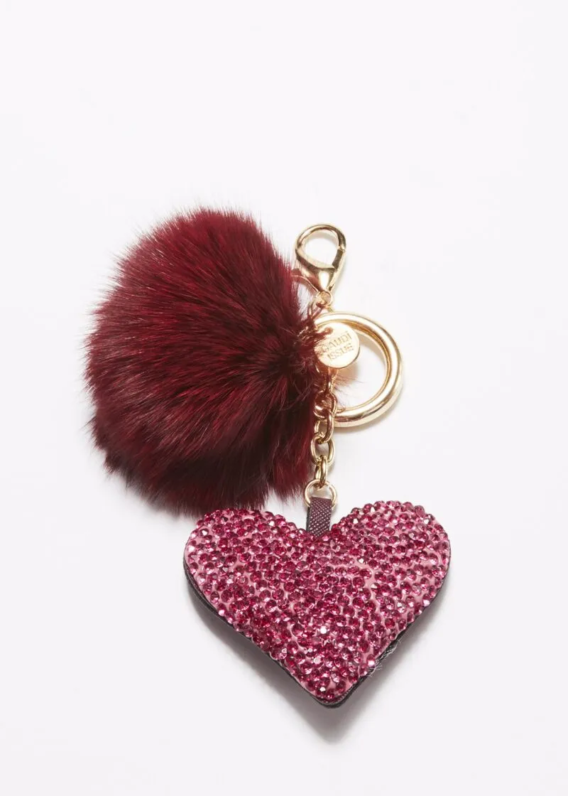 Keychain with crystal detail.