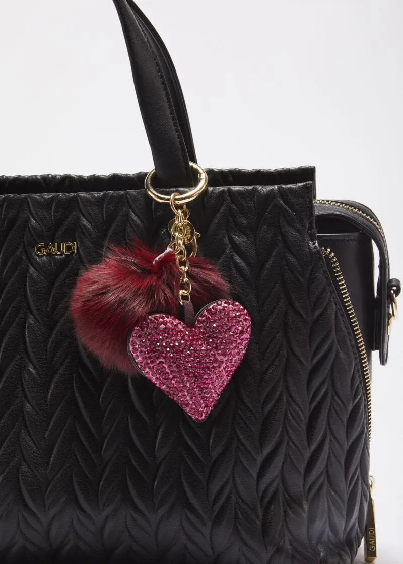 Keychain with crystal detail.