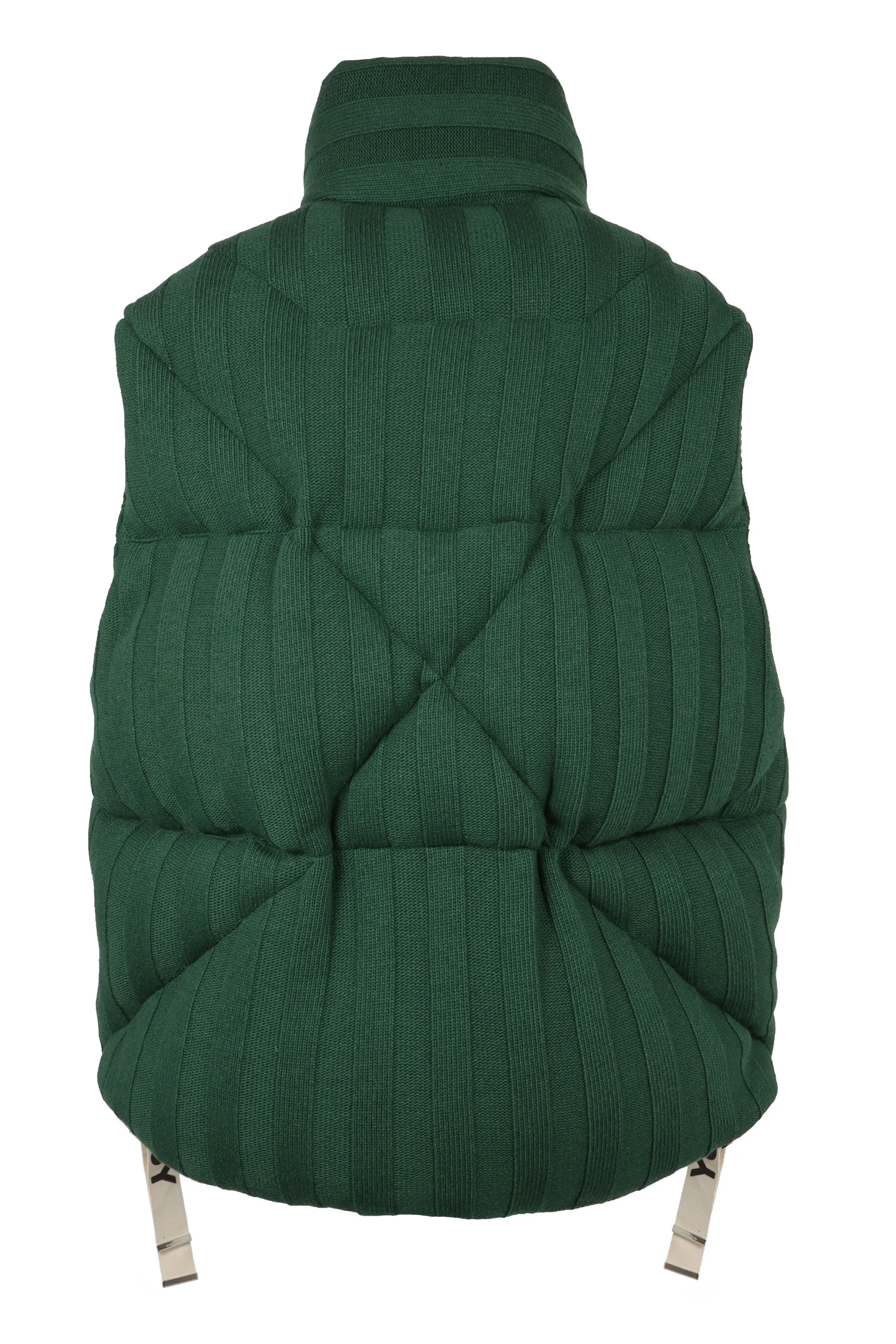 Khaki Puffer Knit Jacket with Padding