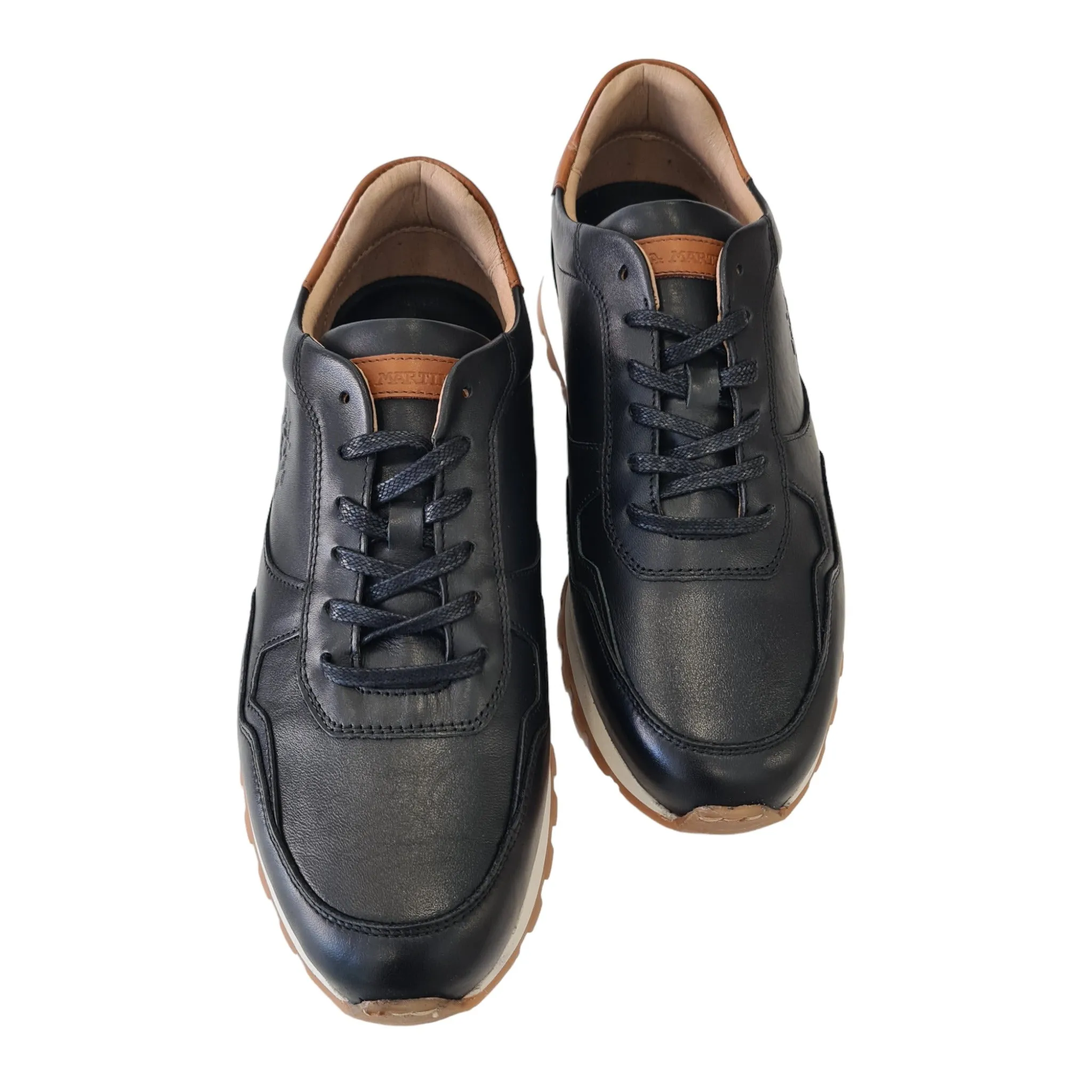 La Martina Men's Black Leather Sneakers Code 23.
