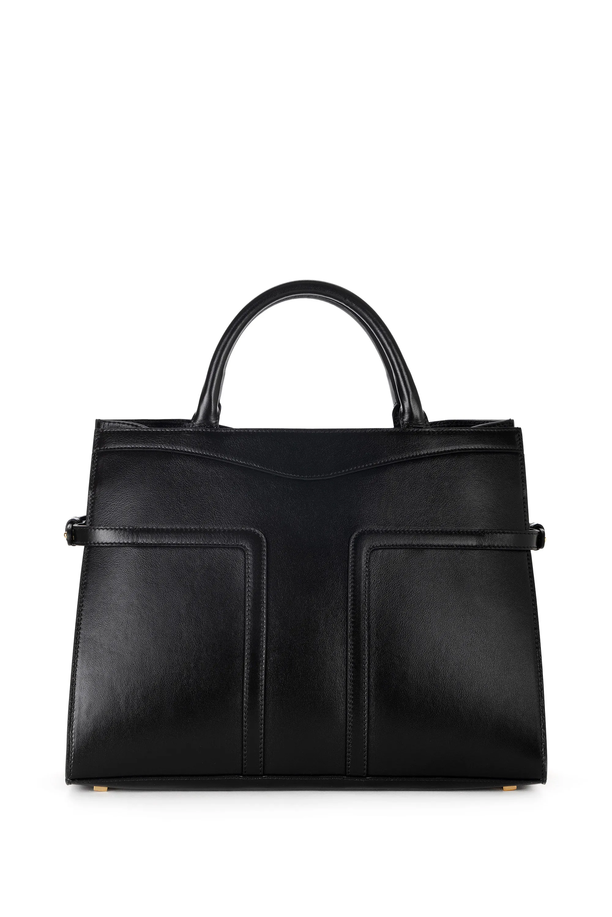Large tote bag in semi-gloss leather