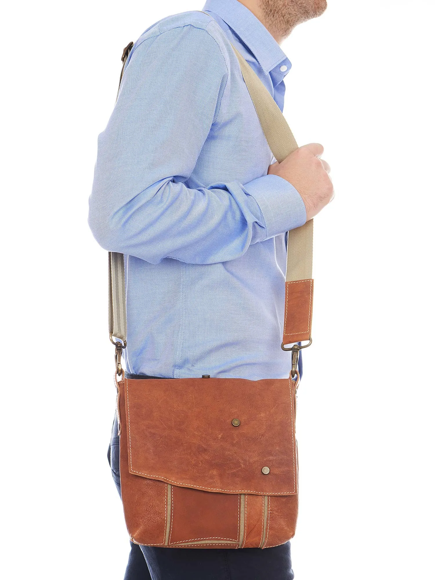 Leather Handbag with Long Adjustable Shoulder Strap
