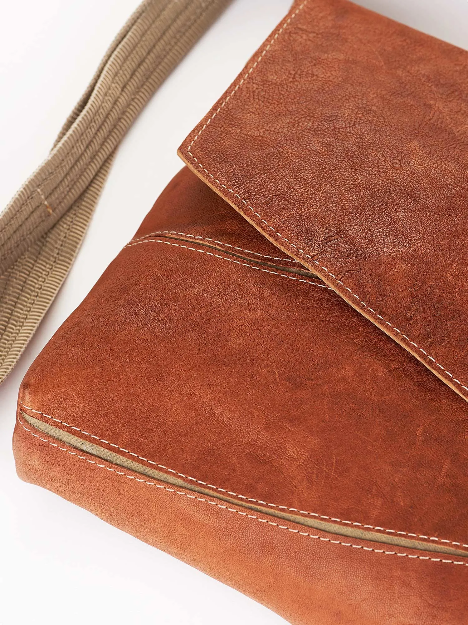 Leather Handbag with Long Adjustable Shoulder Strap