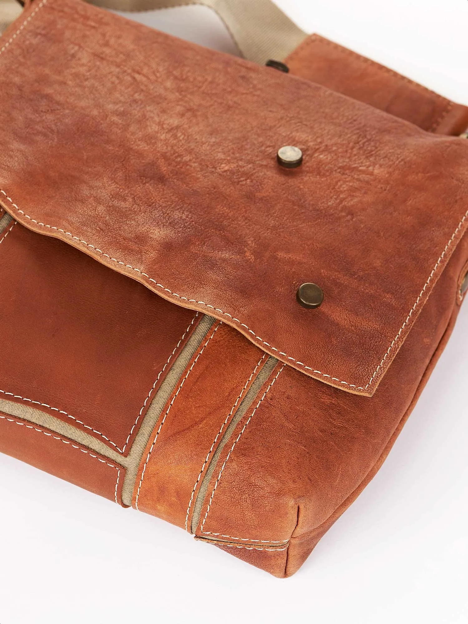 Leather Handbag with Long Adjustable Shoulder Strap