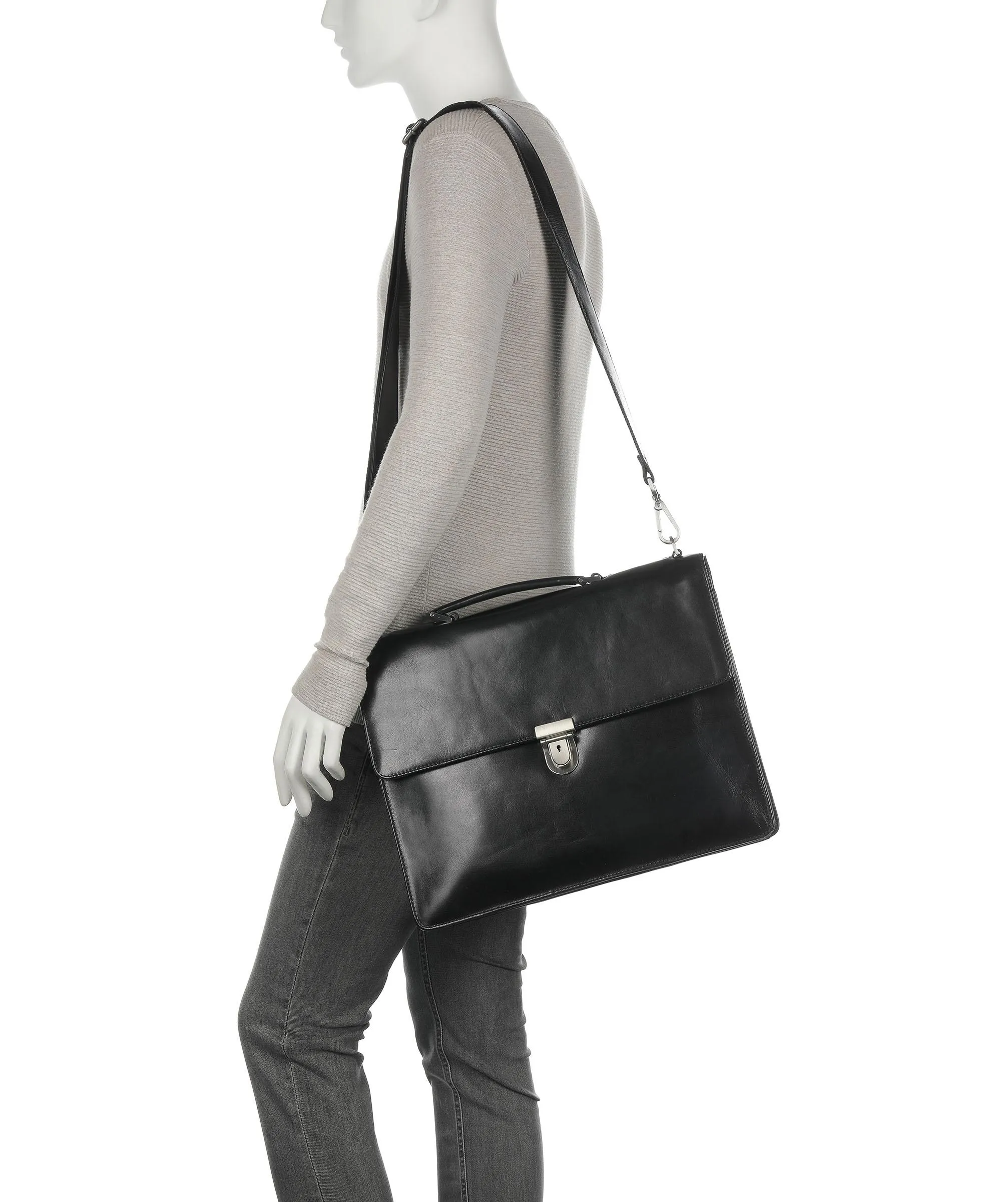  Leonhard Heyden Cambridge Cartella 15″ pelle nero  