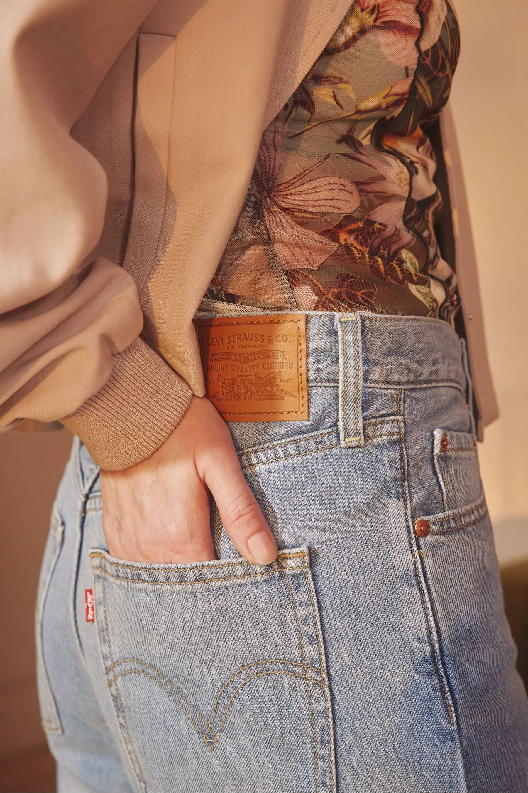 Levi's® Ribcage Gamba Larga 100% Cotone Jeans    