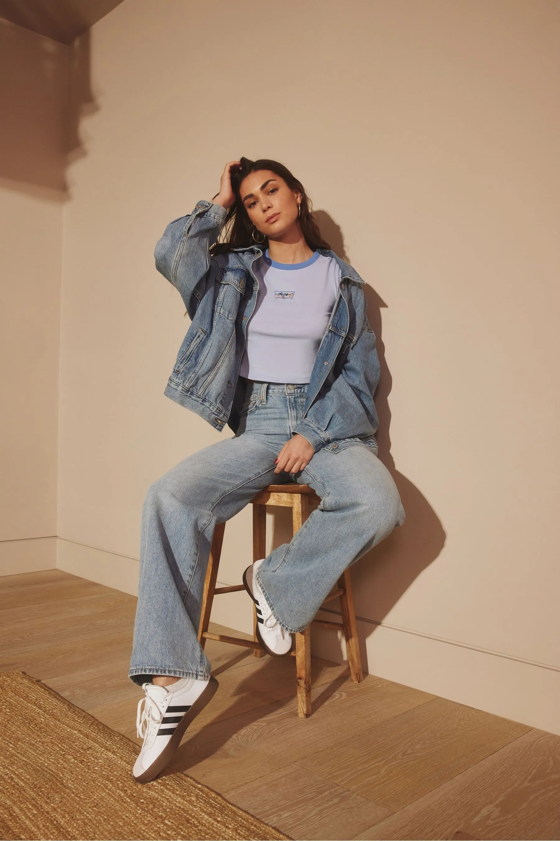 Levi's® Ribcage Gamba Larga 100% Cotone Jeans    