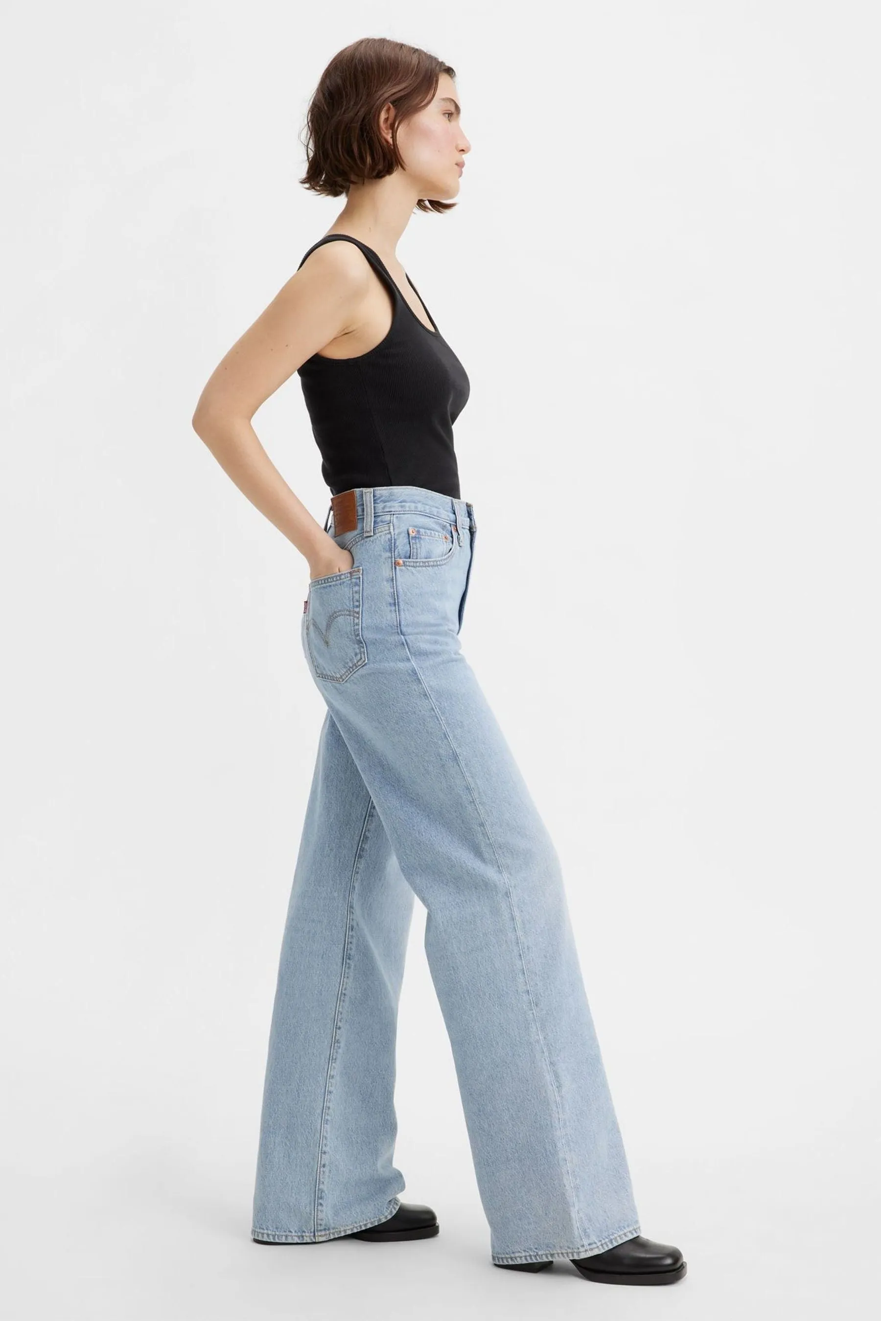 Levi's® Ribcage Gamba Larga 100% Cotone Jeans    