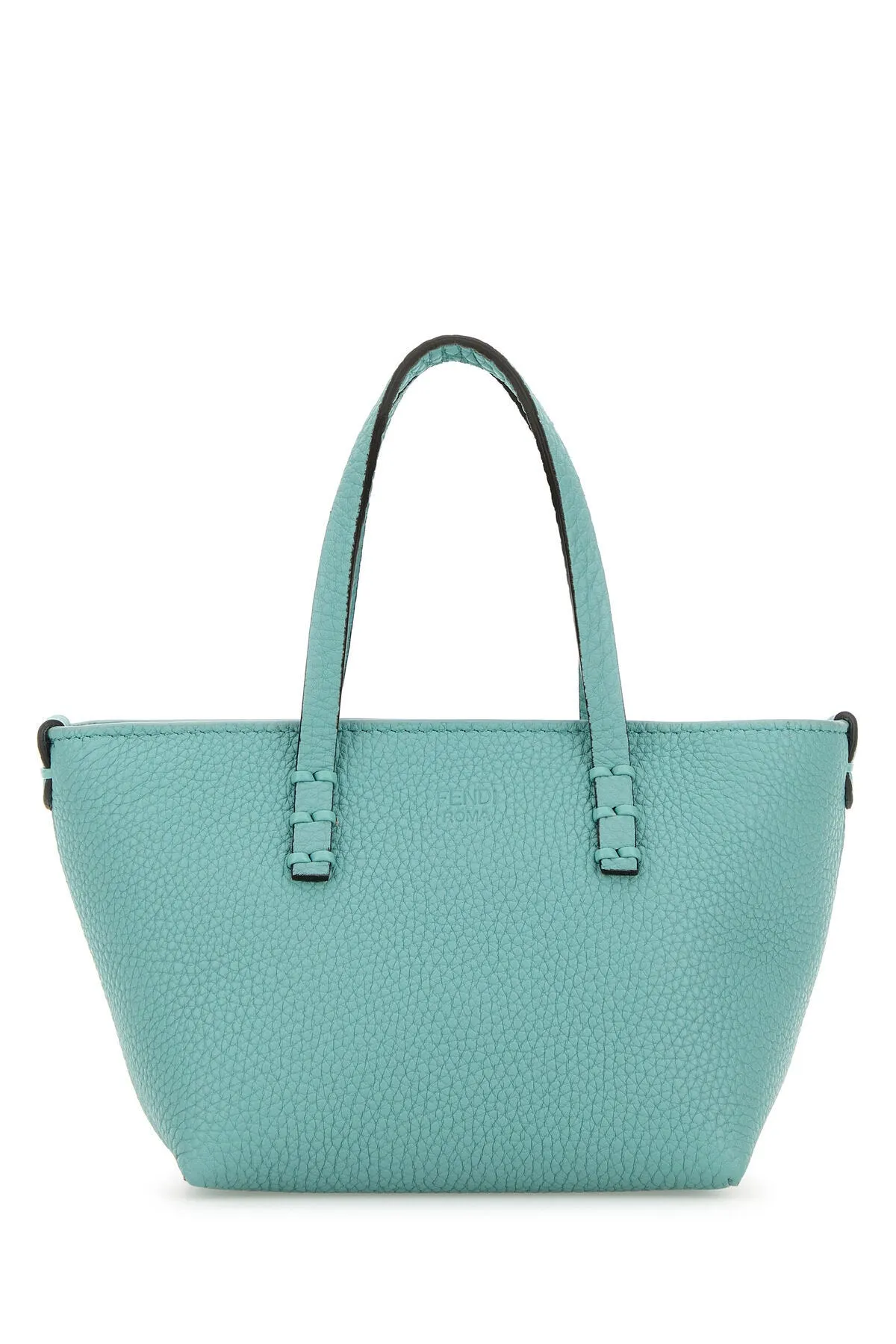 Light Blue Leather Mini Roll Handbag