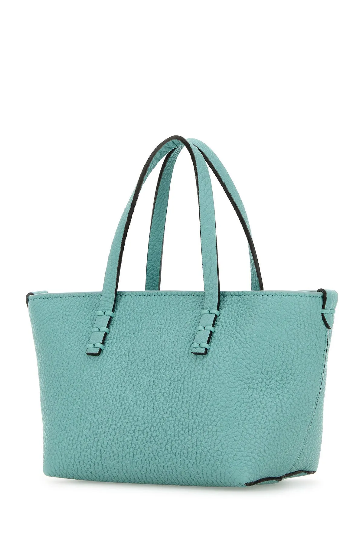 Light Blue Leather Mini Roll Handbag