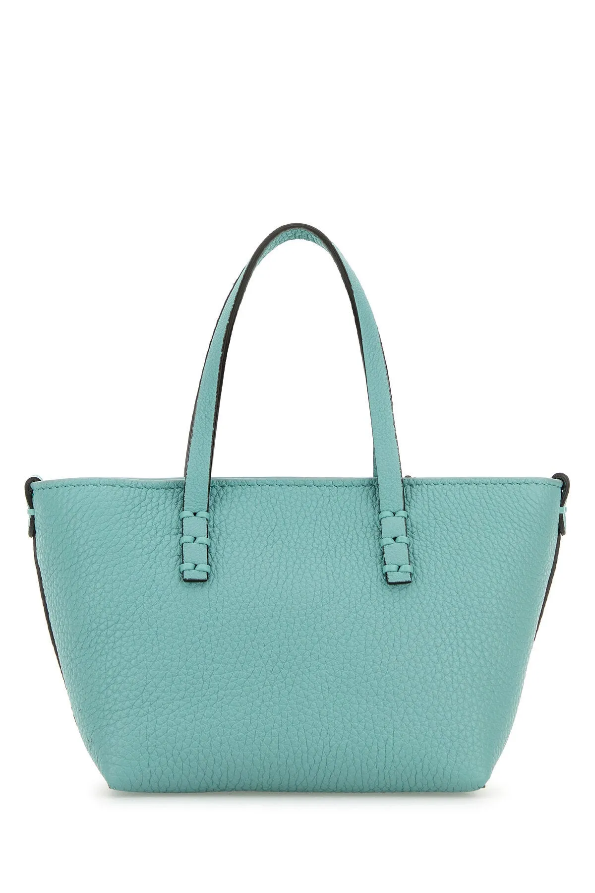 Light Blue Leather Mini Roll Handbag