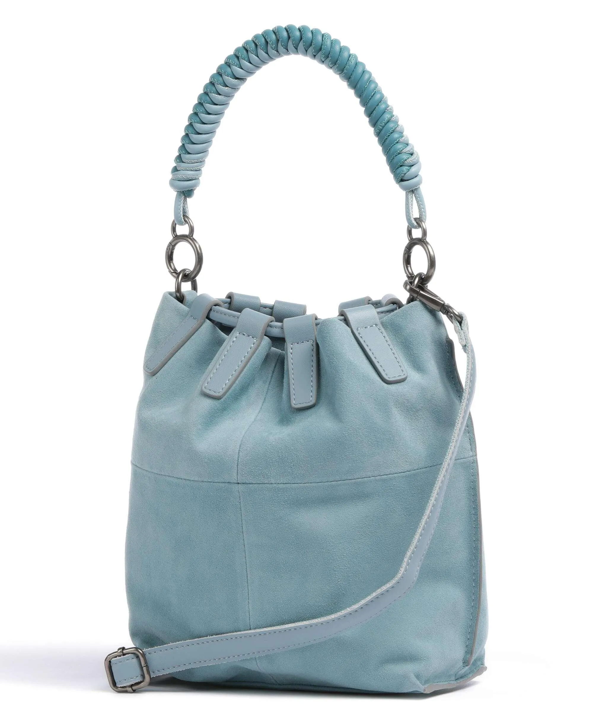 Light Blue Rough Leather Wild Wild Love Bucket Bag by FredsBruder