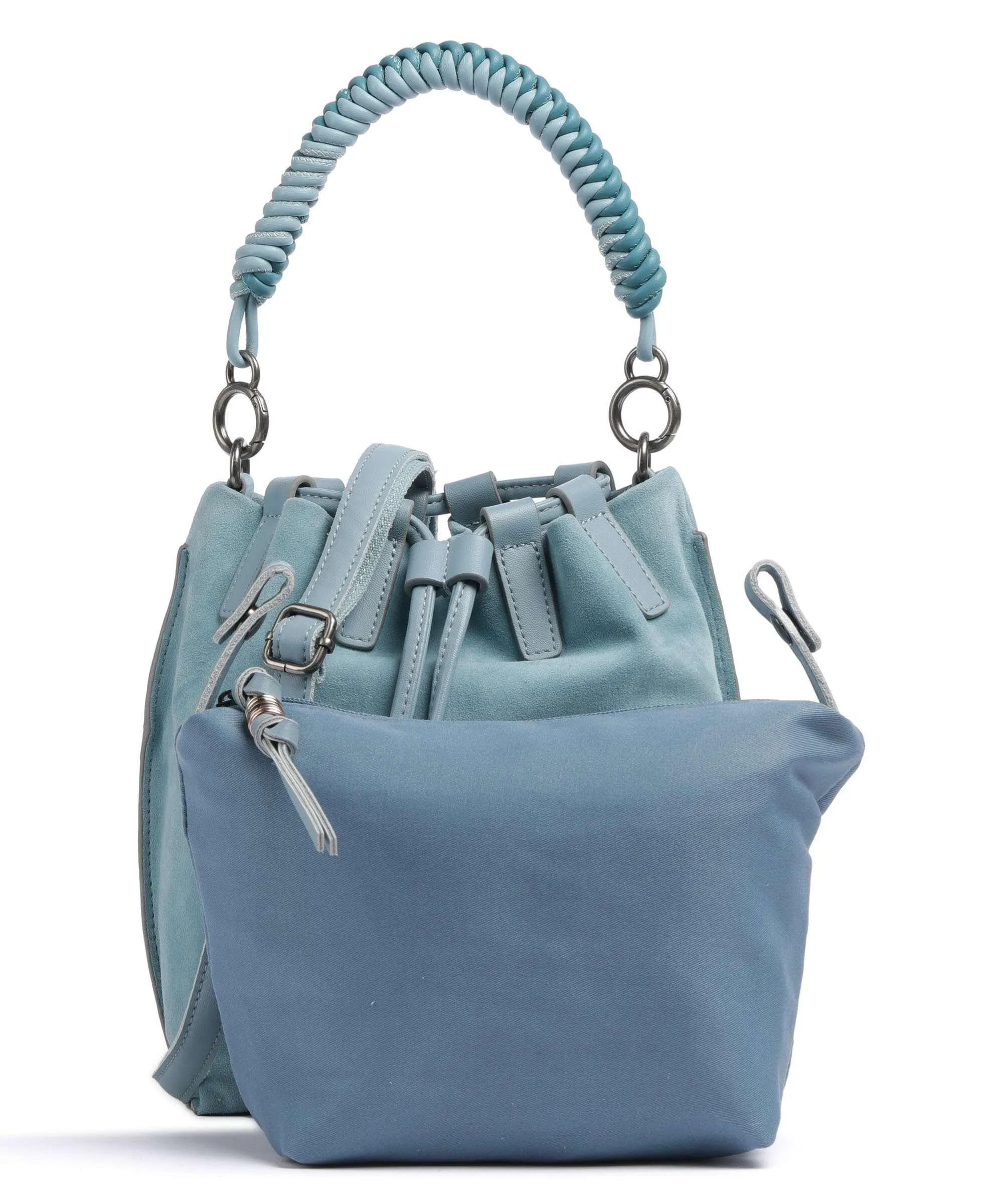 Light Blue Rough Leather Wild Wild Love Bucket Bag by FredsBruder