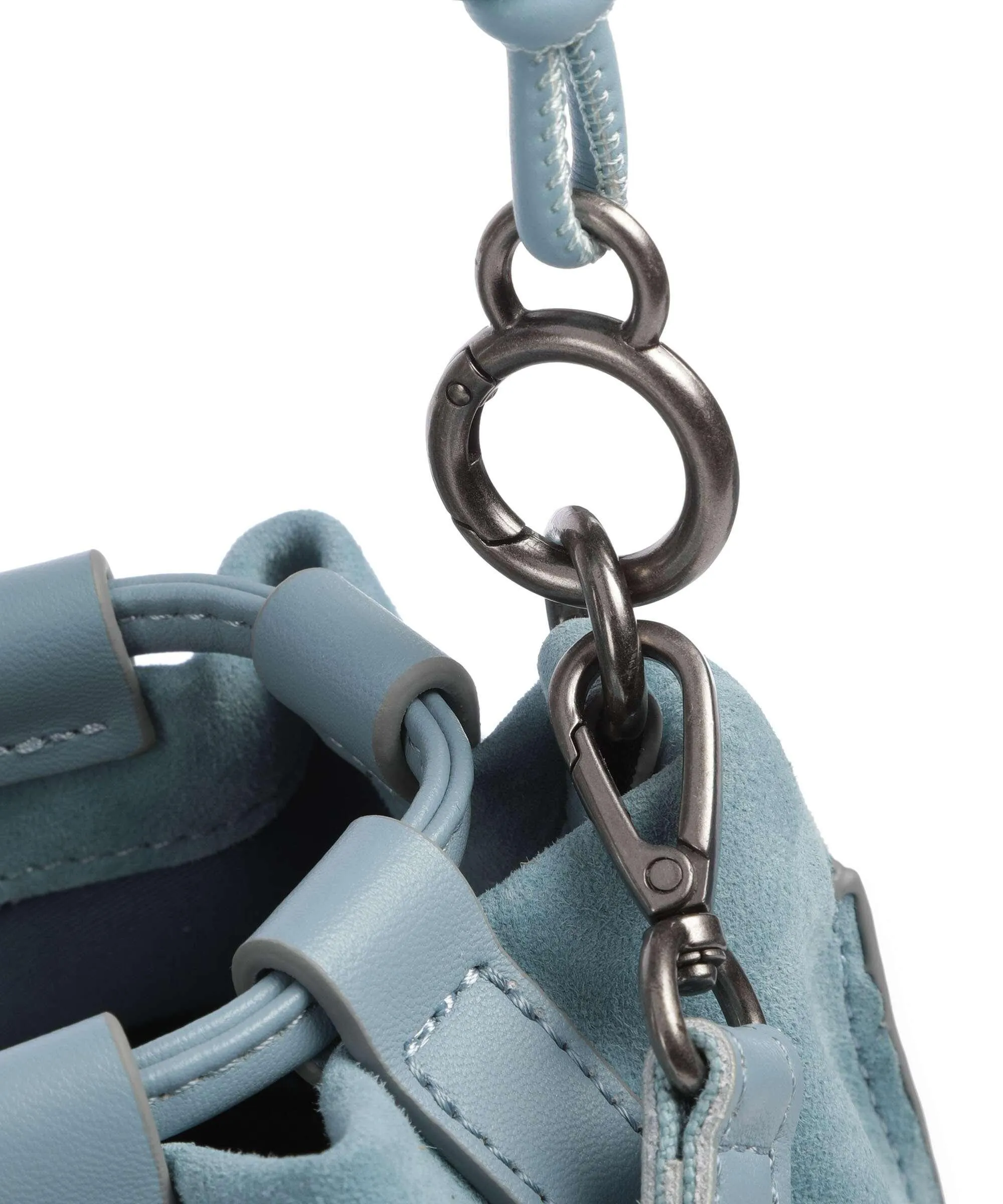 Light Blue Rough Leather Wild Wild Love Bucket Bag by FredsBruder