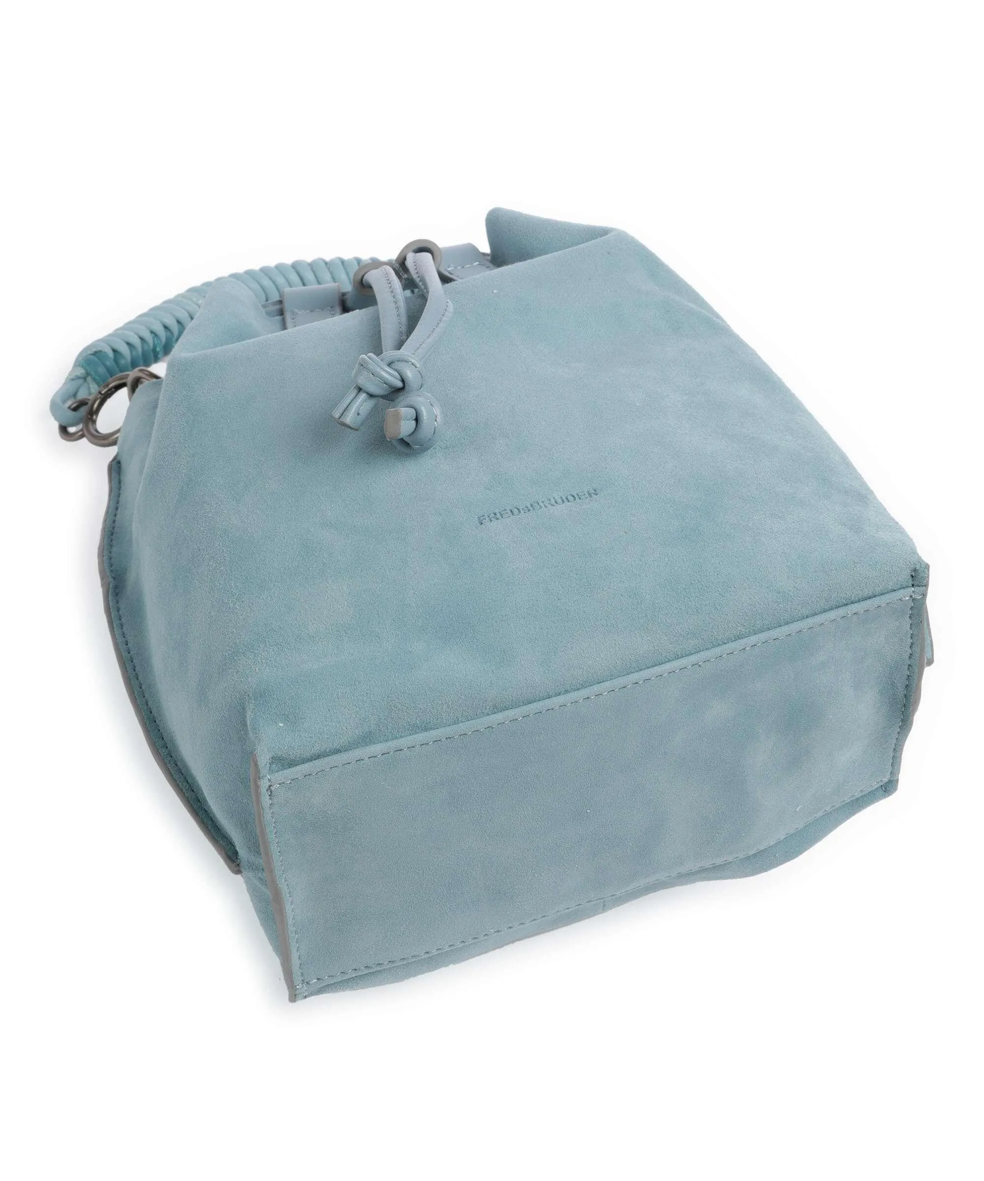 Light Blue Rough Leather Wild Wild Love Bucket Bag by FredsBruder