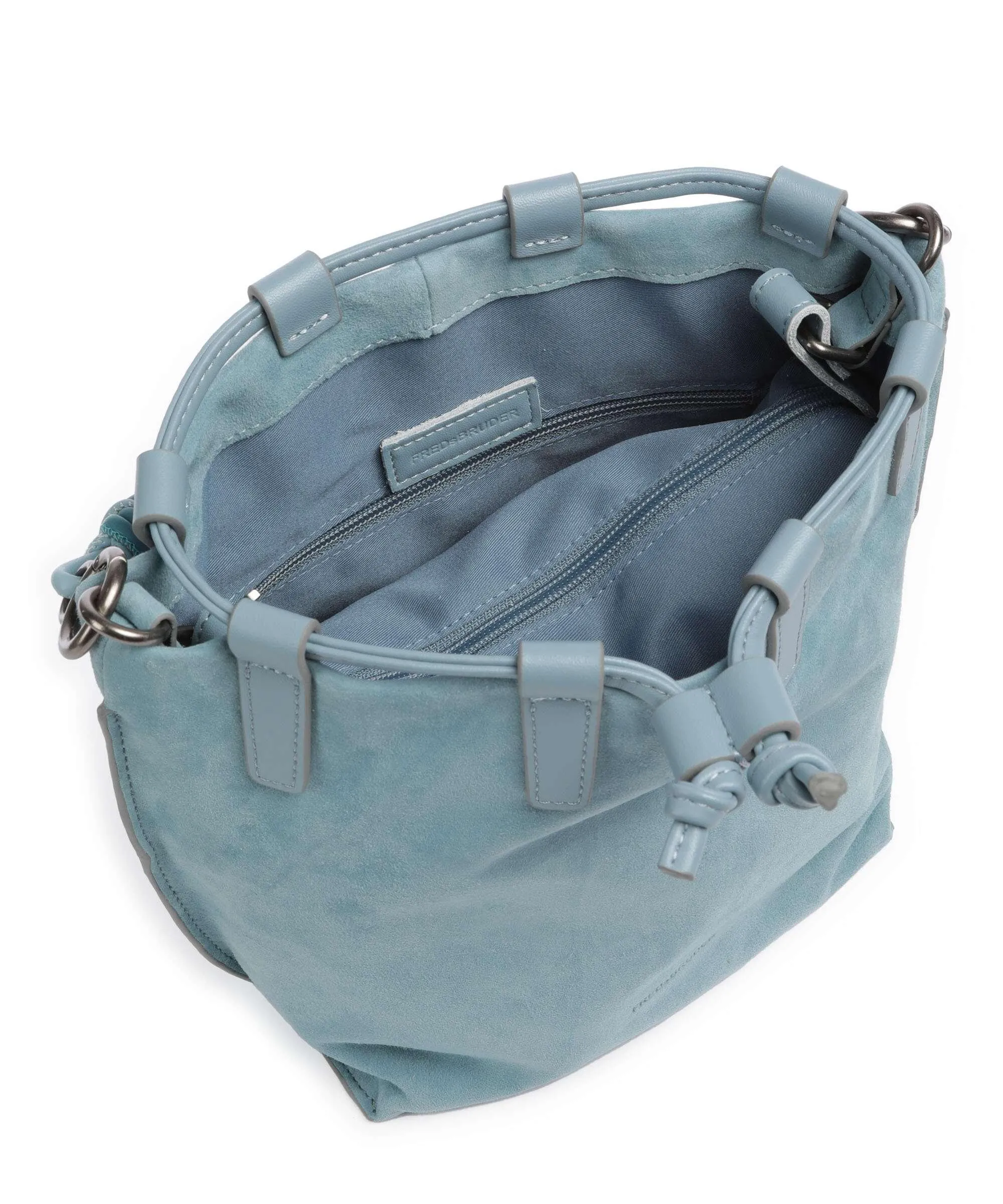 Light Blue Rough Leather Wild Wild Love Bucket Bag by FredsBruder