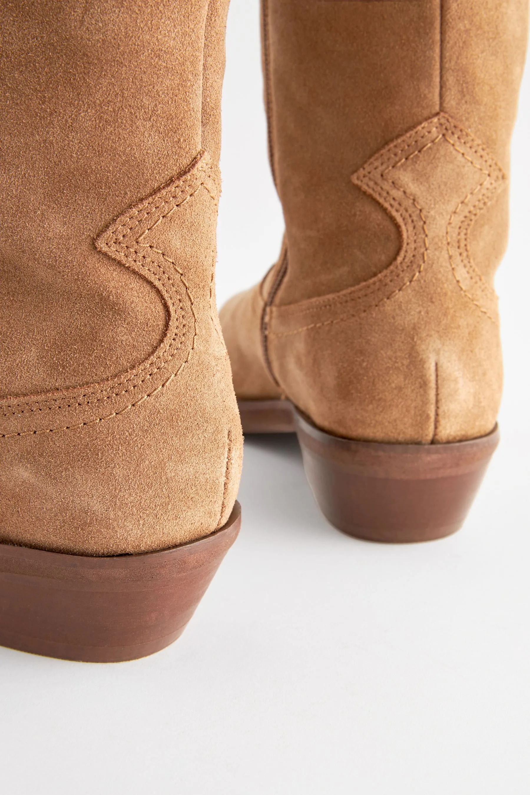 Light brown - Forever Comfort® - Knee-high leather western/cowboy boots