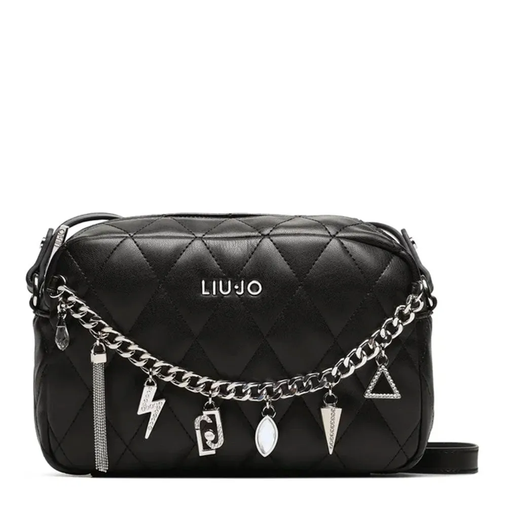 Liu Jo Quilted Black Shoulder Bag with Charms