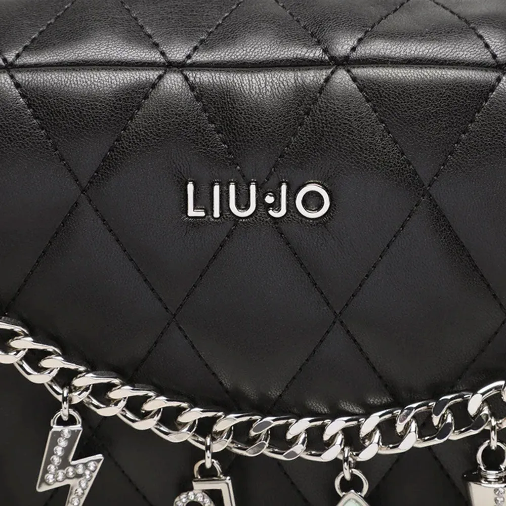 Liu Jo Quilted Black Shoulder Bag with Charms