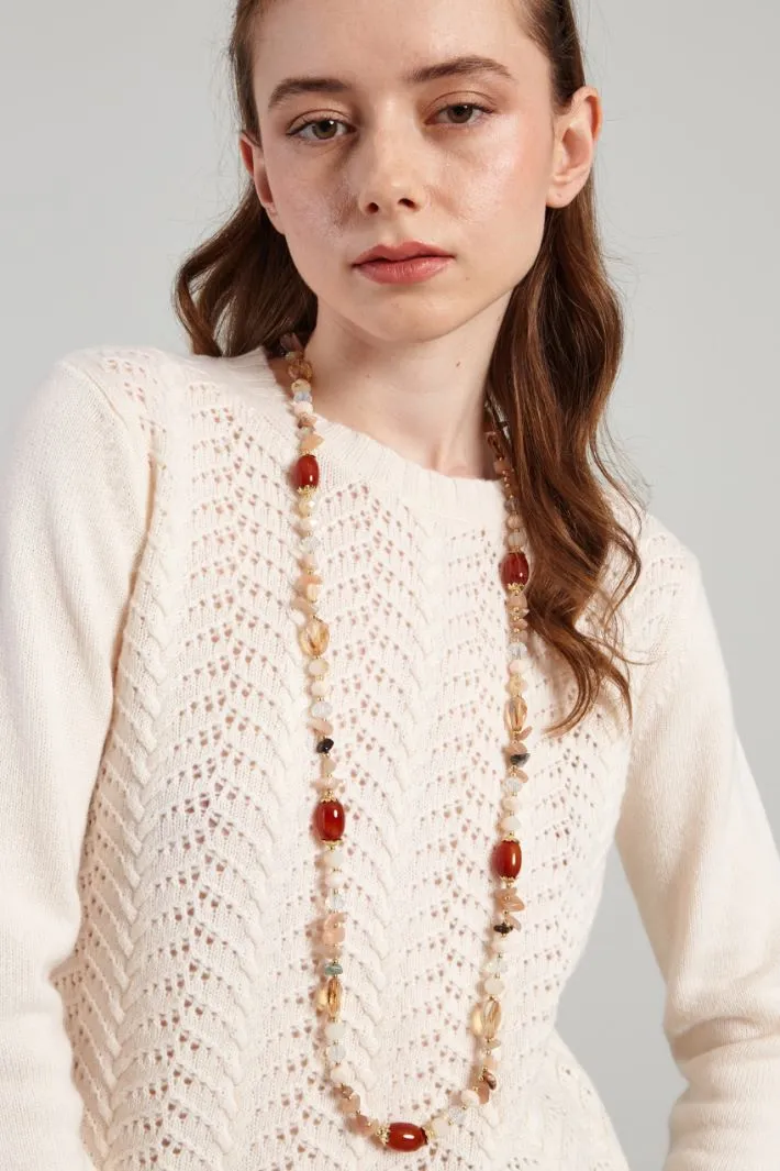 Long necklace with stones
