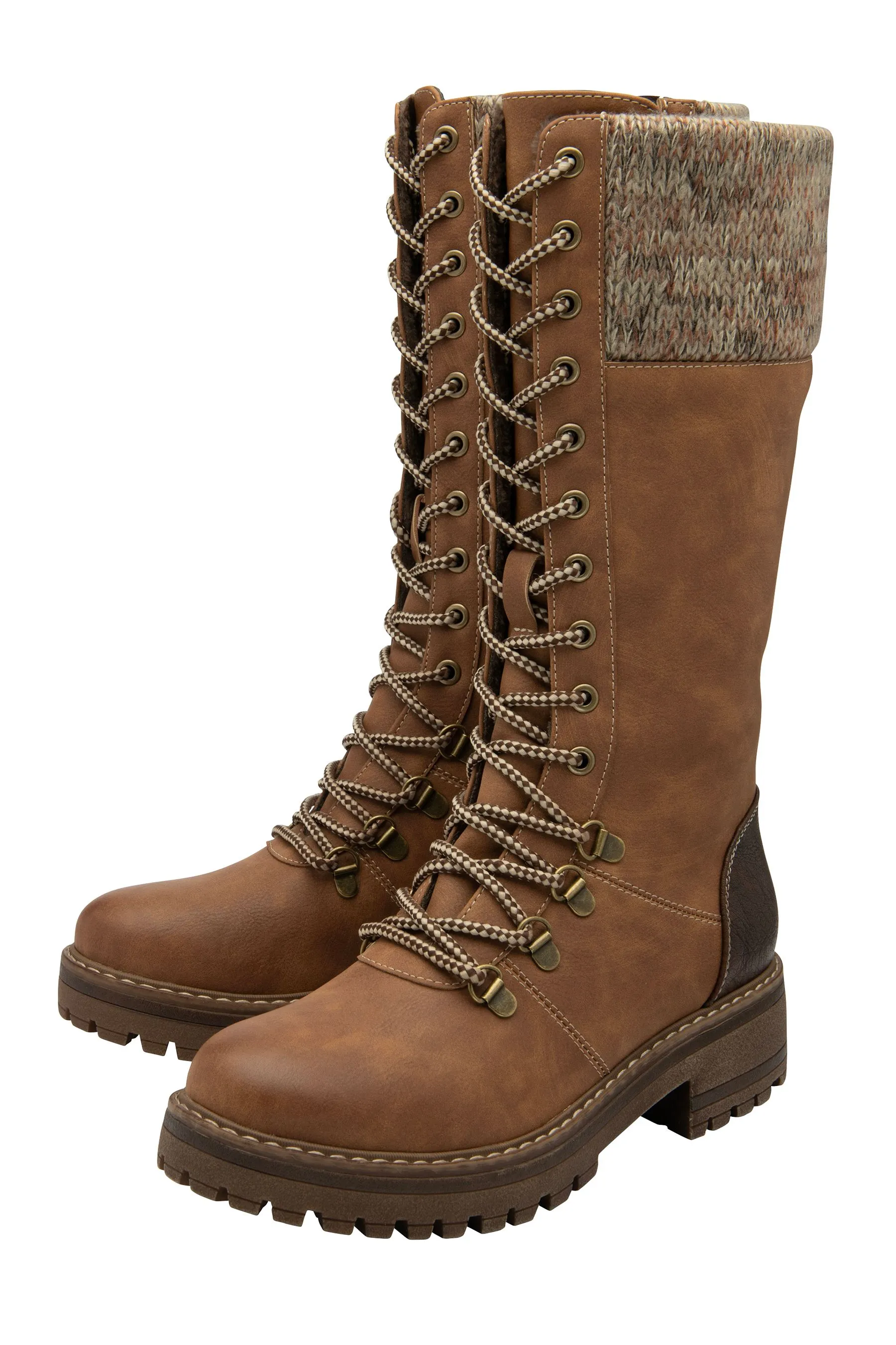 Lotus - Knee-high boots with zipper