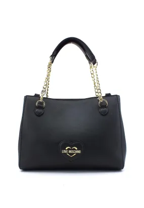 LOVE MOSCHINO Black Saddle Chain Bag JC4264PP0HKL0000
