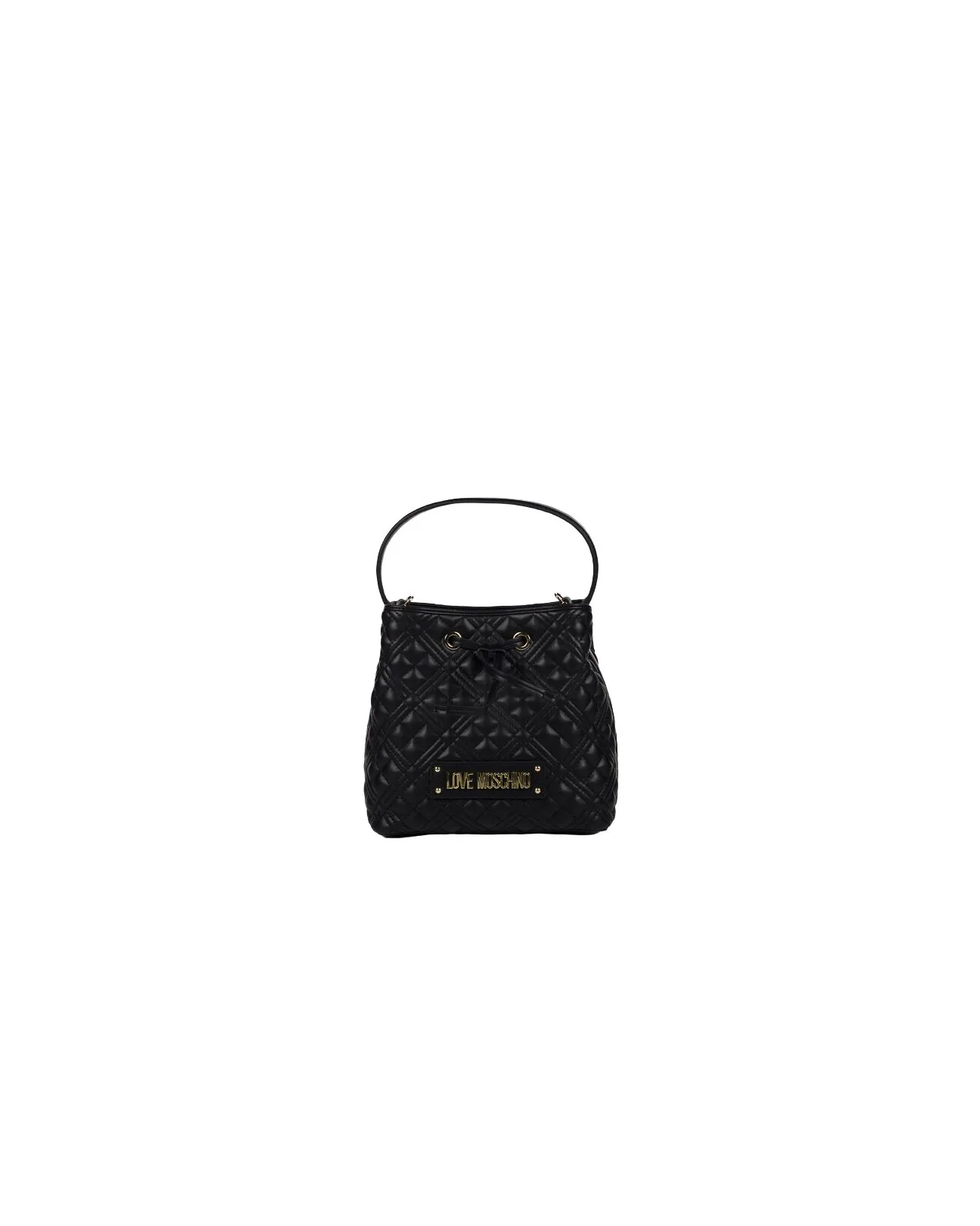 Love Moschino Quilted Leather Bucket Bag with Shoulder Strap | Studioarch.com