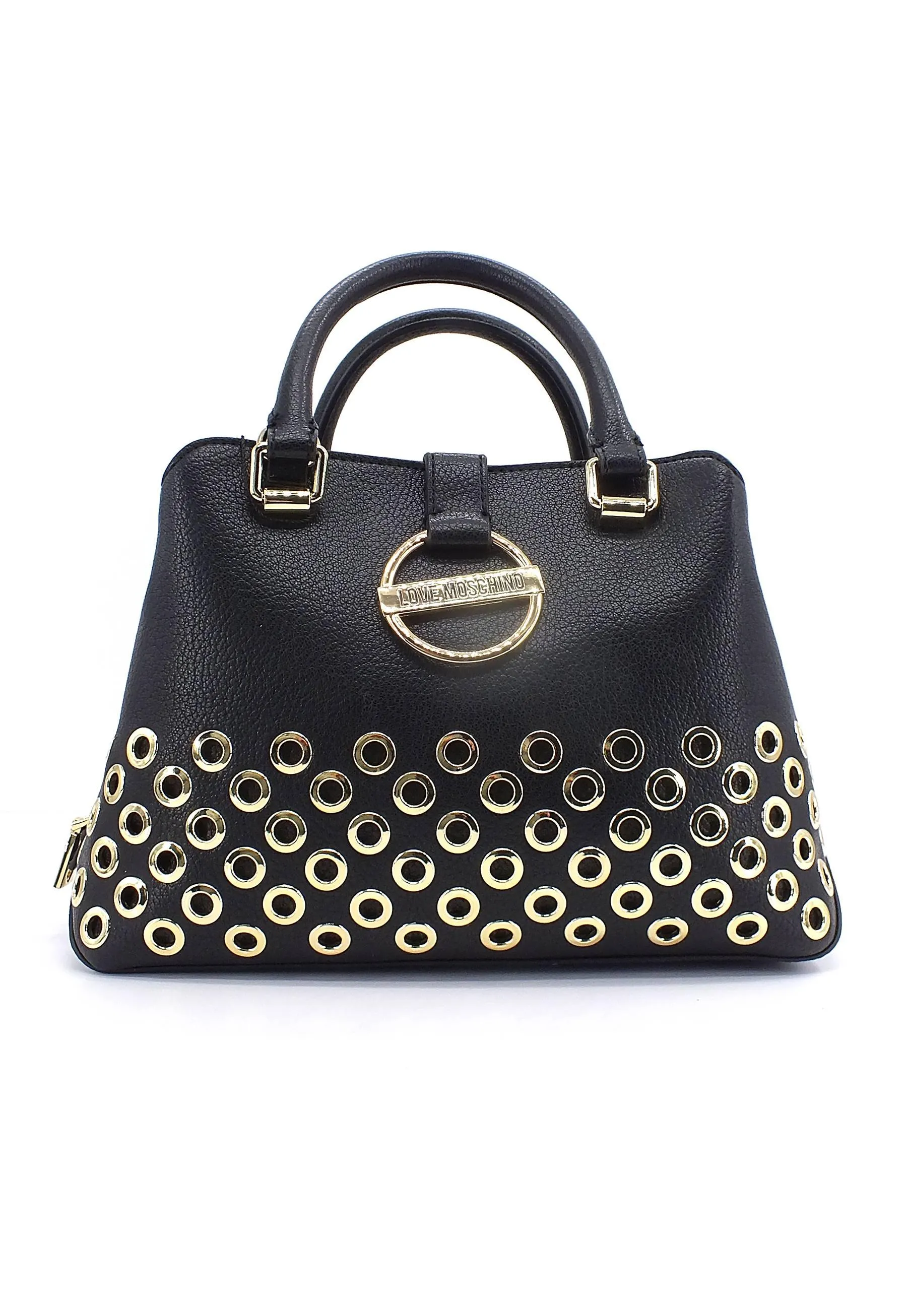 LOVE MOSCHINO Nero Hand Bag with Eyelets - JC4341PP0FKD0000