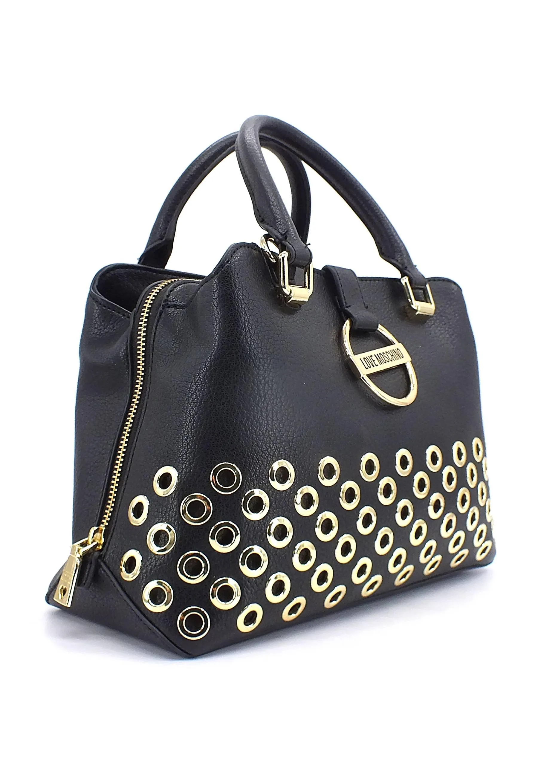 LOVE MOSCHINO Nero Hand Bag with Eyelets - JC4341PP0FKD0000
