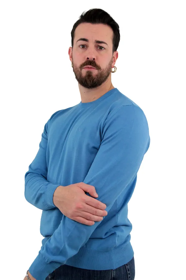 MAGLIONE GIROCOLLO IN COTONE AVION 
